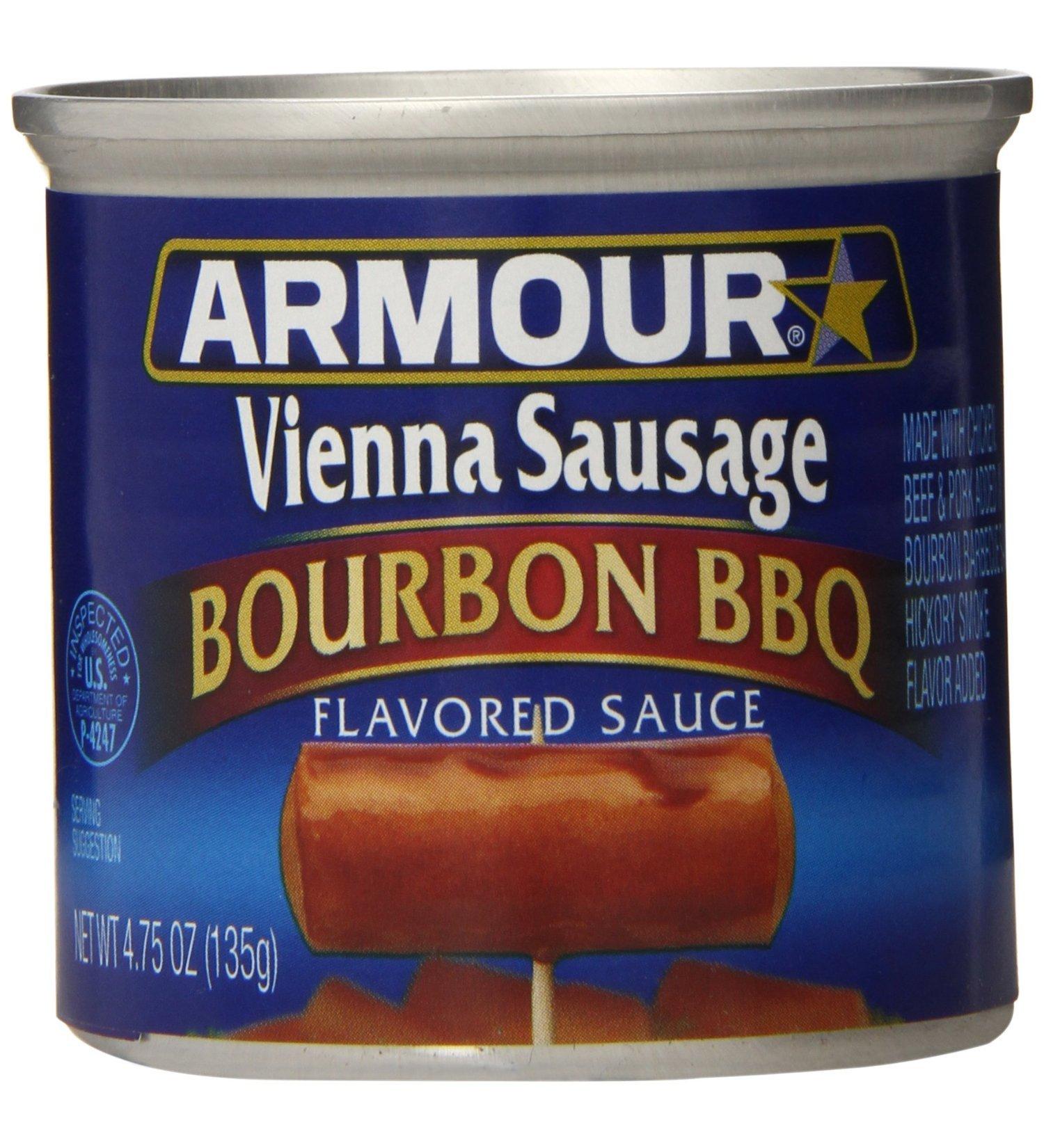 Armour Vienna Sausage Bourbon BBQ 4.75 Oz (Pack of 6) by Armour