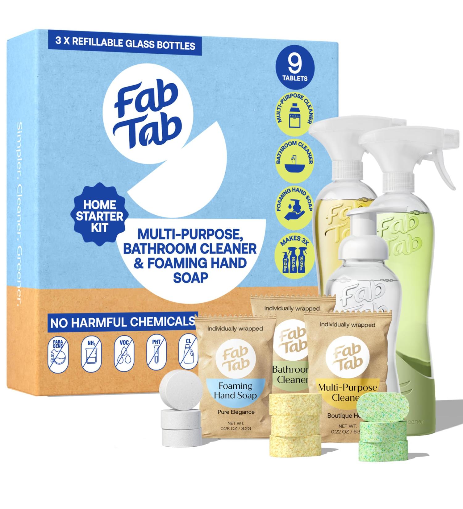 Home Starter Kit | Natural Plant-Based Cleaning Products | Eco-Friendly All-Purpose Cleaner Tablets | Chemical-Free Household Cleaners - Buy Online on GoSupps.com