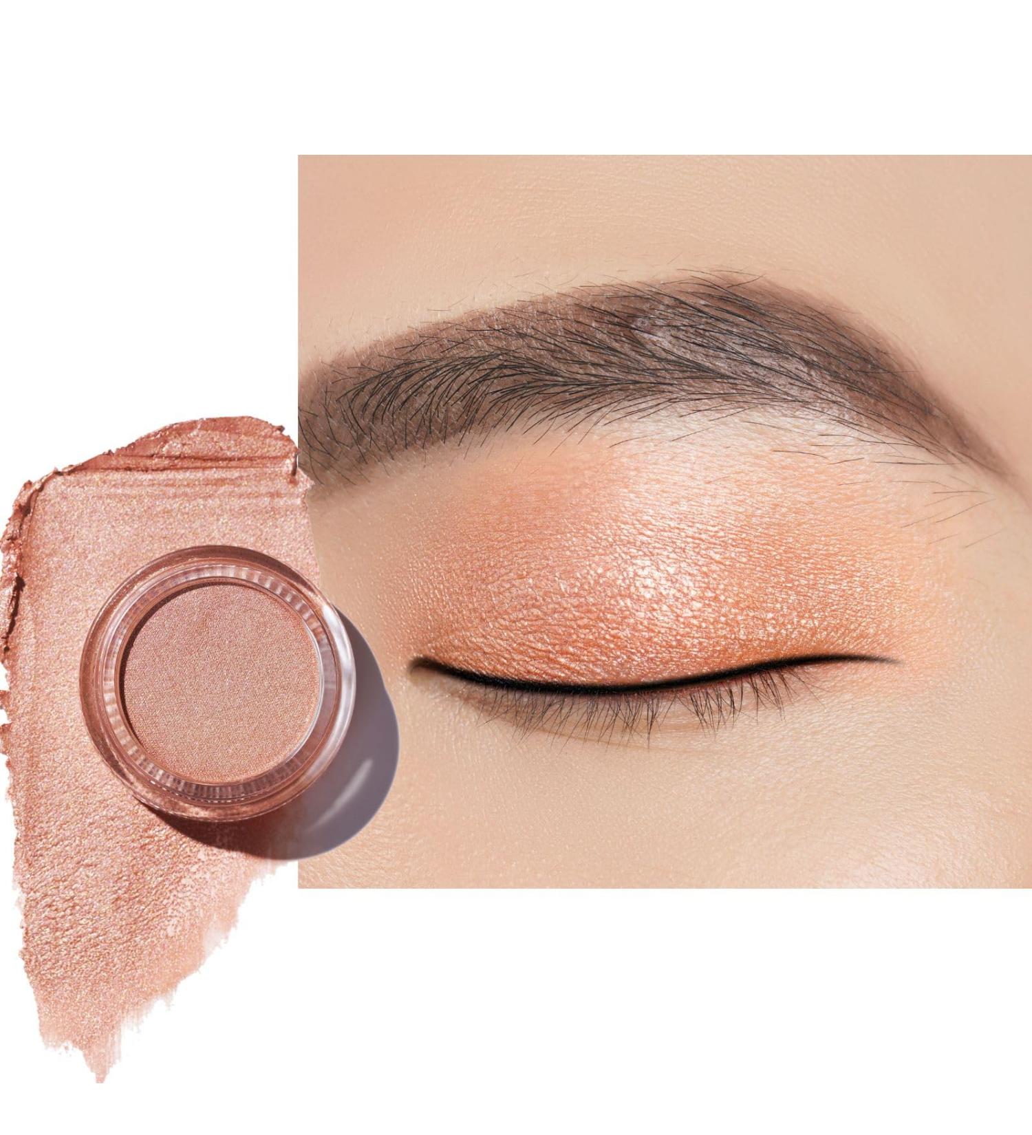 Oulac Shimmer Eyeshadow Duo | Vegan & Cruelty-Free Peach Eyeshadow & Highlighter | Long-Lasting & Waterproof Satin Finish Makeup - Buy Online on GoSupps.com