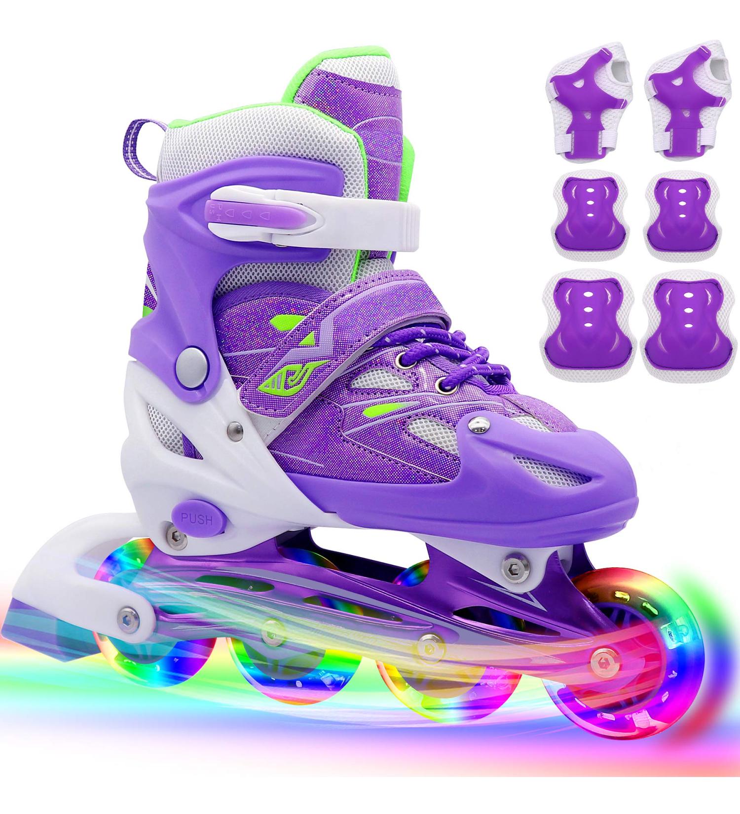 PETUOL Kids Adjustable Roller Skates | Full Light Up Wheels | Girls & Ladies Small Size (11J-1) - Buy Online on GoSupps.com