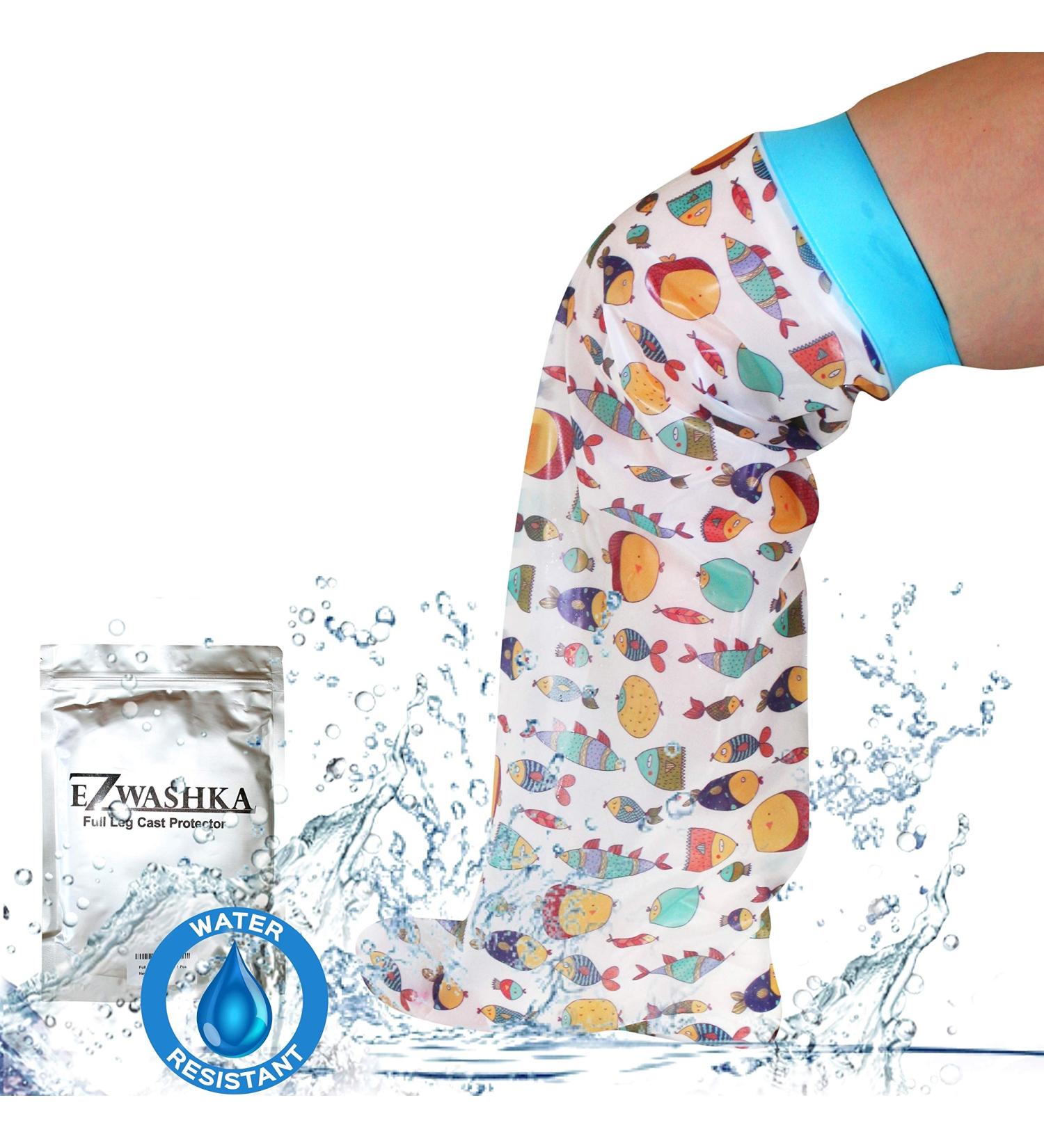 Waterproof Kids Cast Cover for Showering - Reusable Protector with Cute Fish Design | Toddler-Little Kid Size - Buy Online on GoSupps.com