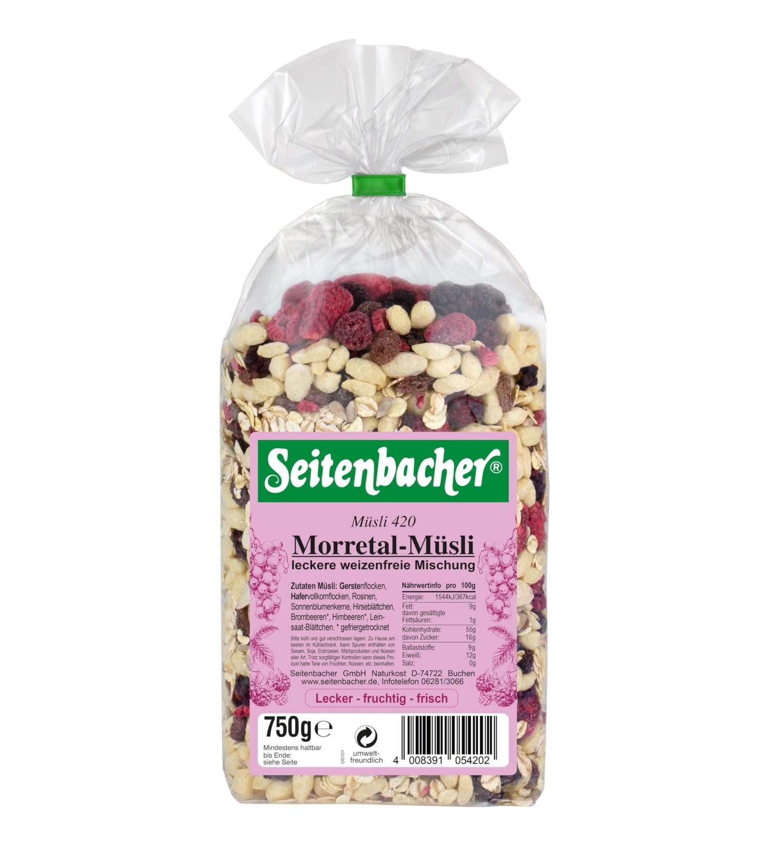 Seitenbacher Morretal Muesli I Whole Grain Cereals I No Added Sugar I No Added Fat I Many Berries I Wheat Free (3 x 750 g) - Buy Online on GoSupps.com