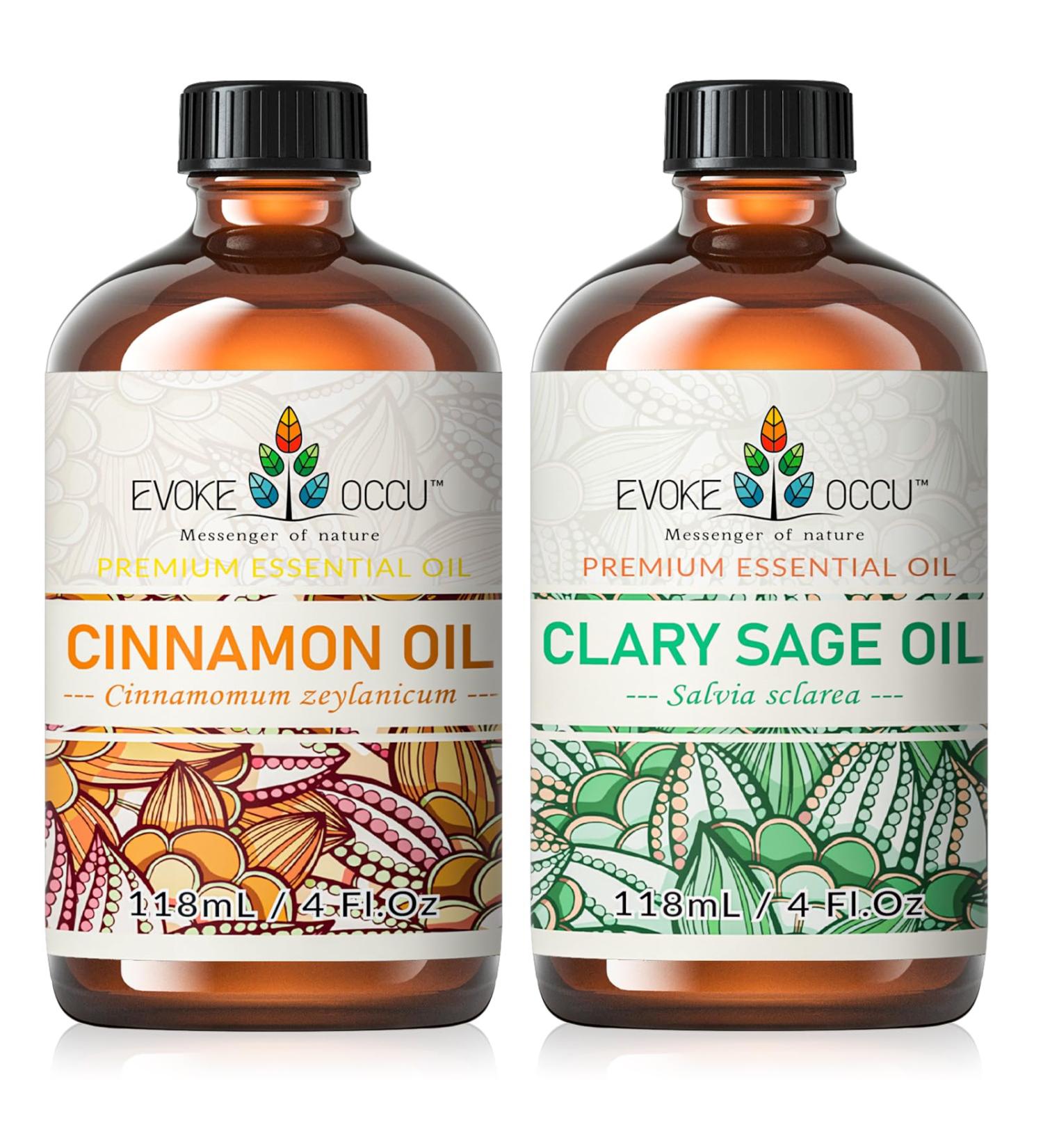 EVOKE OCCU Cinnamon Essential Oil and Clary Sage Essential Oil - 4 Fl Oz - Buy Online on GoSupps.com