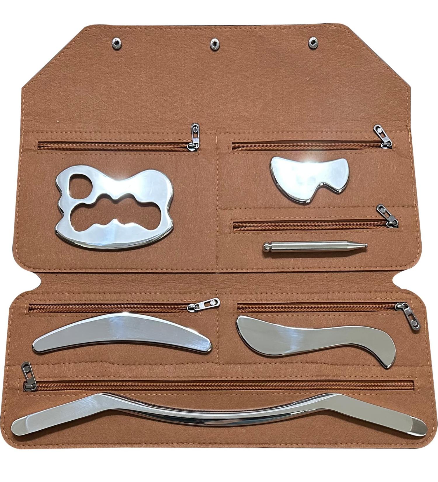 Buy AntiSexi 6 in 1 Stainless Steel Gua Sha Muscle Scraper Tools Set Scraping Massage Tool for Physical Therapy | International Shipping Available - Buy Online on GoSupps.com