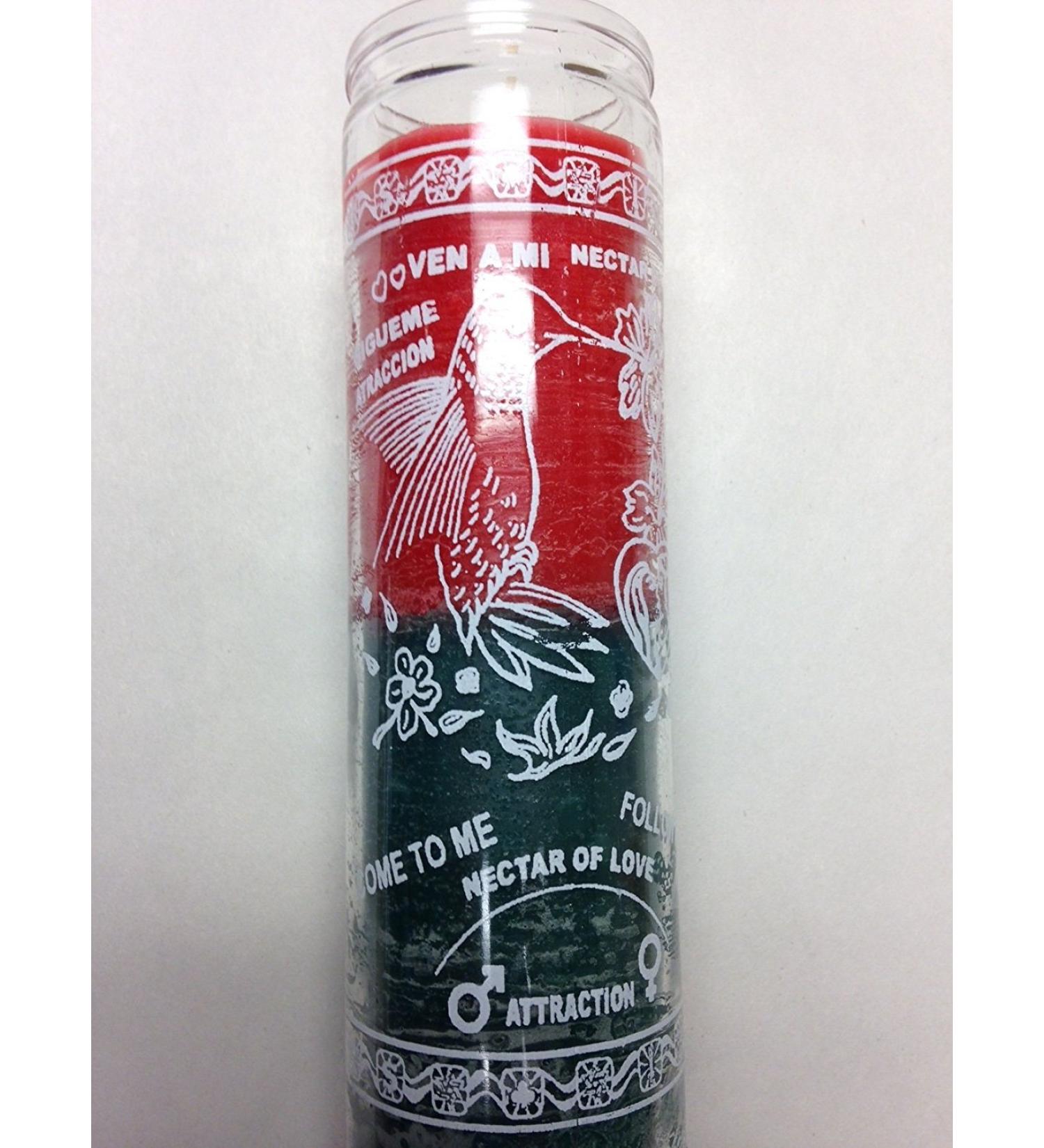 Hummingbird 7 Day Unscented 2 Color (Red and Green) Candle in Glass (Chuparrosa)