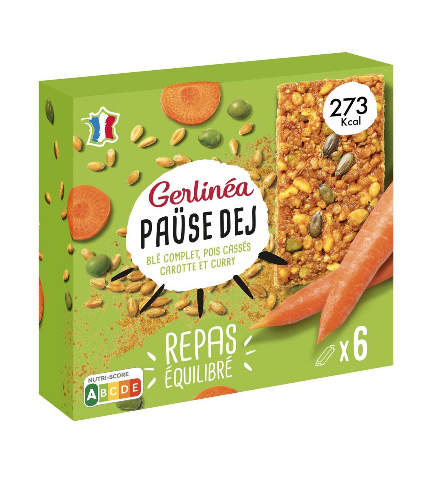Gerlin a - Pa se Dej - Whole Wheat Bar Split Peas Carrot and Curry - High Protein Meal Bar - 6 Bars - 240 g - Buy Online on GoSupps.com