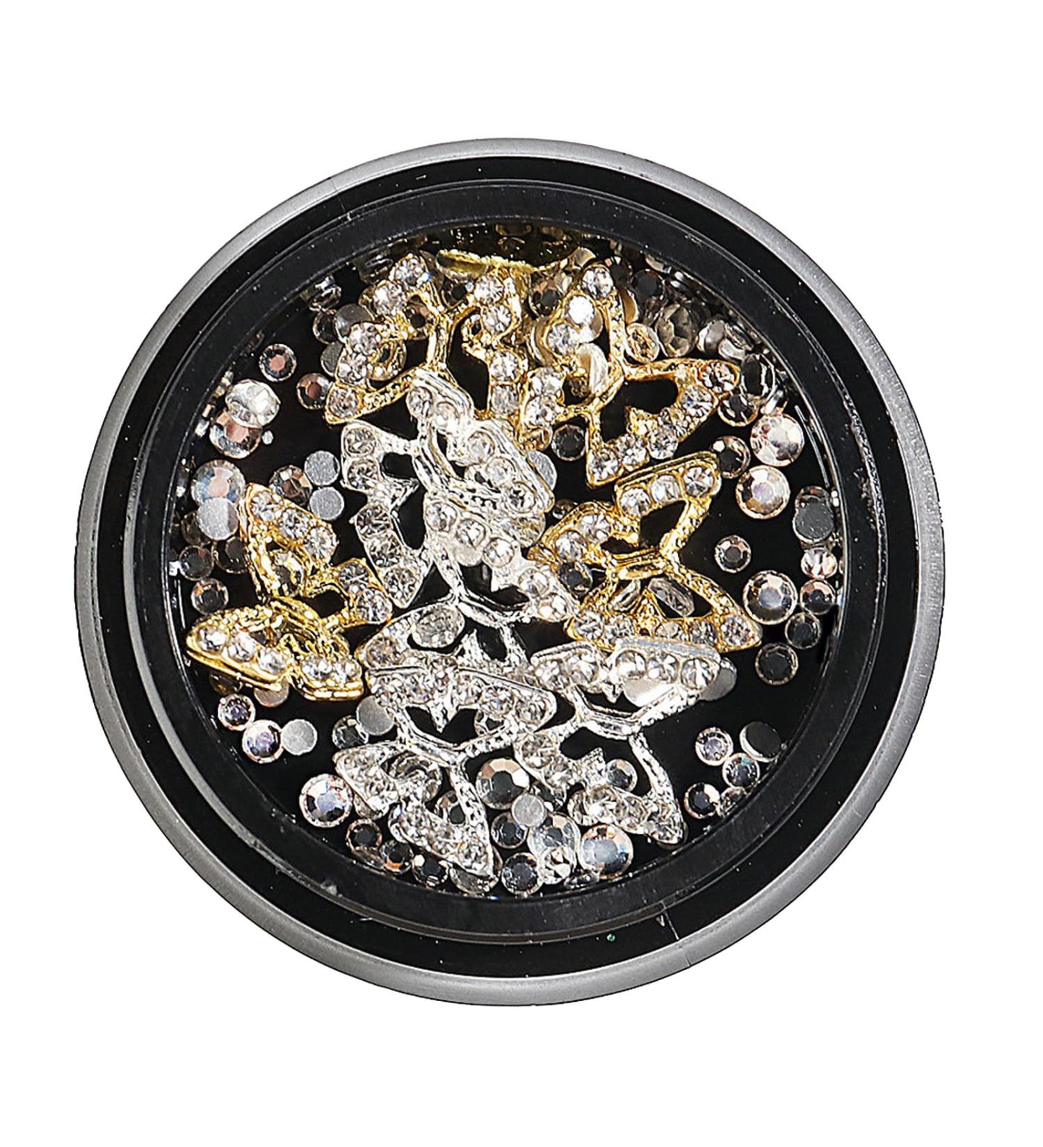 FEIlei Butterfly Nail Charms Metal Nail Studs 3D Nail Rhinestones Nail Art Decorations - Buy Online on GoSupps.com