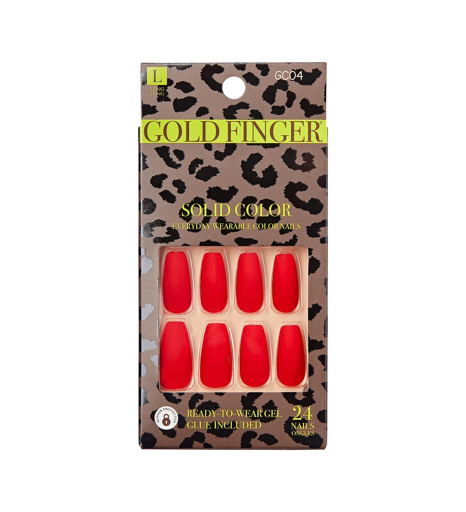 GoldFinger Full Cover Press On Nails - Long Fake Nails Manicure Set with Glue - Buy Online on GoSupps.com