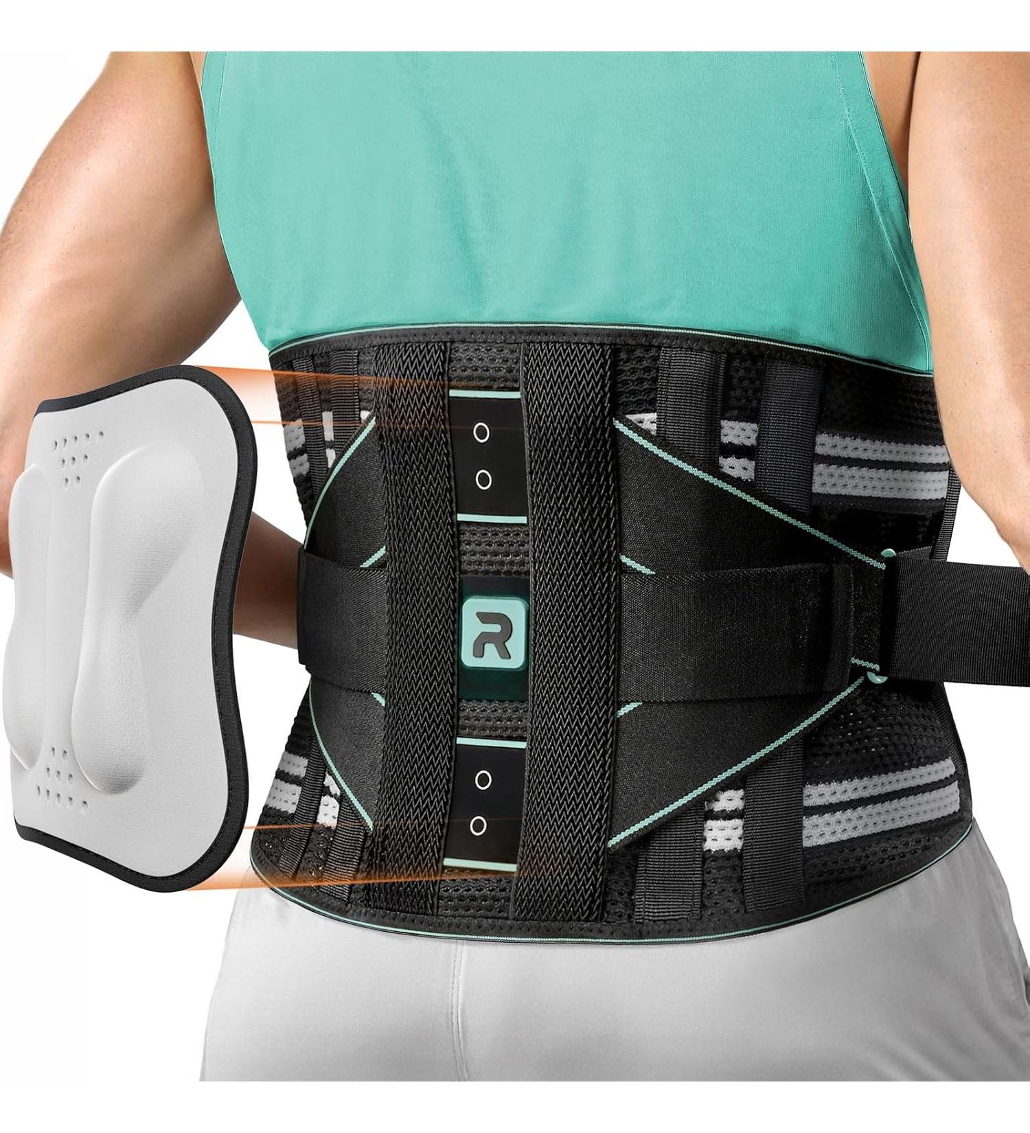 Rakiie Back Support Belt for Men and Women, 8 Times Lumbar Support with 3D Pad and Massage, Breathable Back Brace to Relieve Back Pain (S) - Buy Online on GoSupps.com