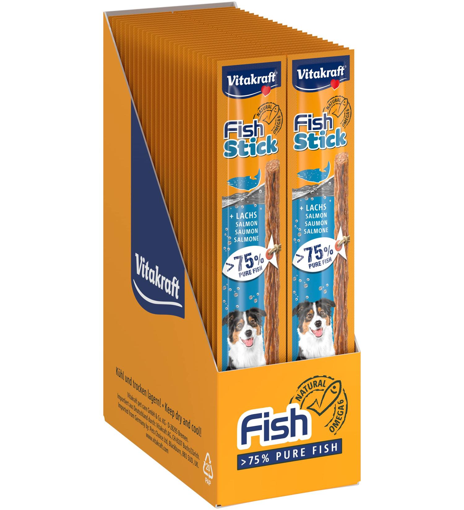 Buy Vitakraft Salmon Dog Snacks - Fish Stick Treats 50 Pack (15g Each) | Premium Quality for Happy Dogs - International Shipping Available - Buy Online on GoSupps.com