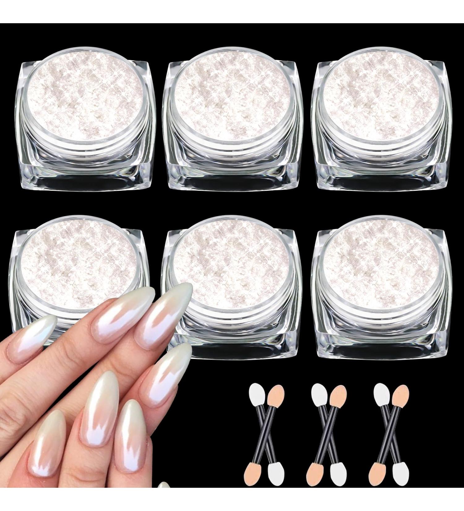 Bishengyf 6-Piece Chameleon Chrome Powder Set - Color Change Pearl Nail Glitter Dust for Stunning Nail Art Design & Decoration - Buy Online on GoSupps.com