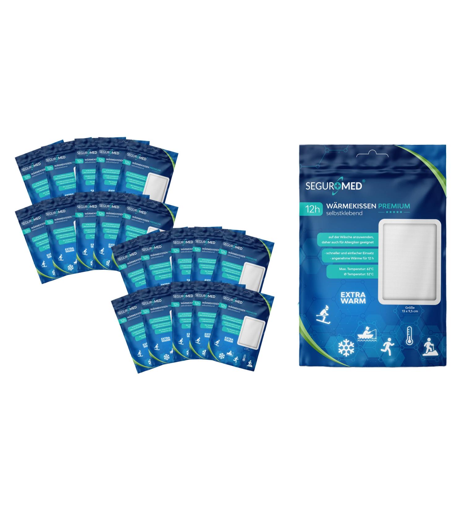 SEGURMED Heat Patch - 20 Body Warmer Pads for Pain Relief | Allergy-Friendly Back Warmer for International Shipping - Buy Online on GoSupps.com