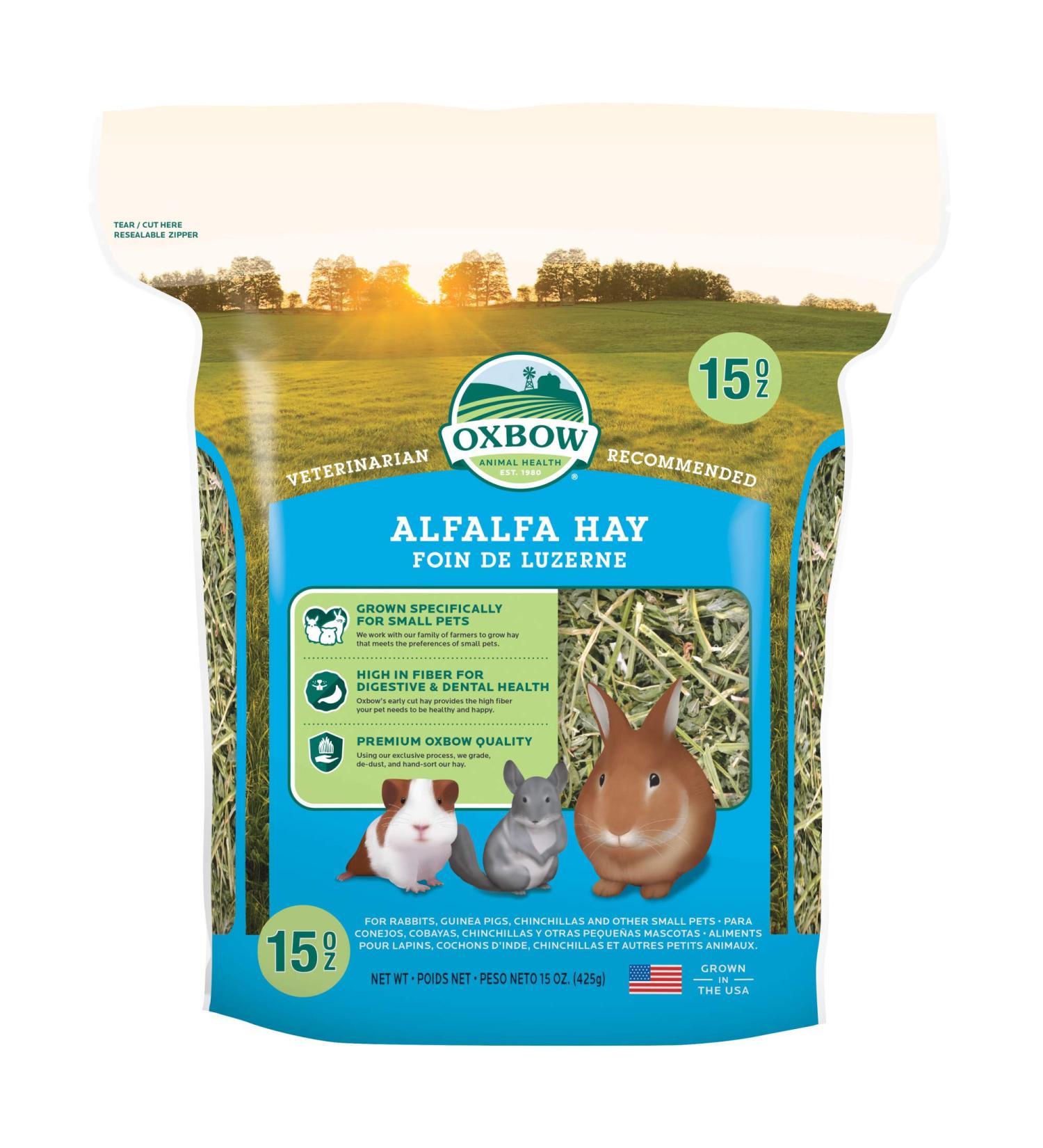 Oxbow Animal Health Alfalfa Hay 15 oz - Premium Quality and Nutrient-Rich - Pack of 1 - Buy Online on GoSupps.com