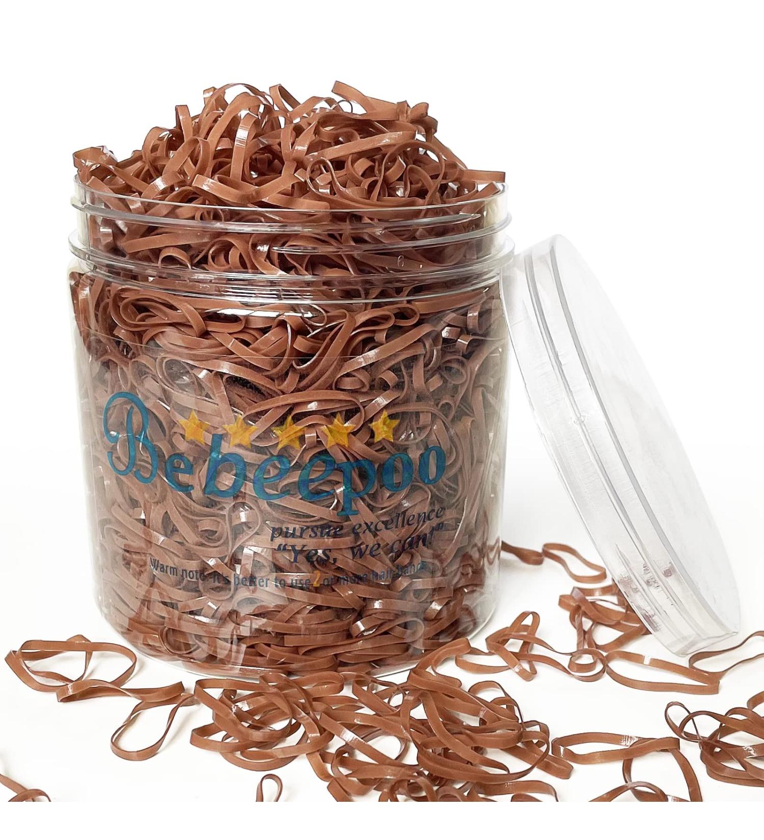 Elastic Hair Bands BEBEEPOO 2500pcs Elastics for Hair Strong Hair Elastics  Rubber Bands for Hair  Small Hair Ties  Brown