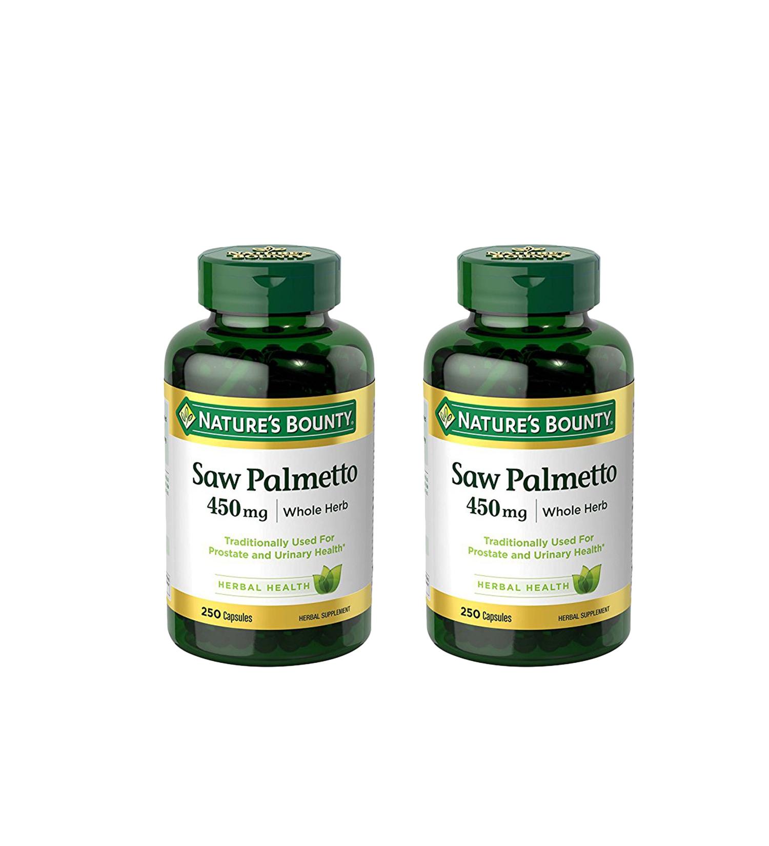 Nature's Bounty Saw Palmetto 450mg Capsules 250 ea - Pack of 2 - Buy Online on GoSupps.com