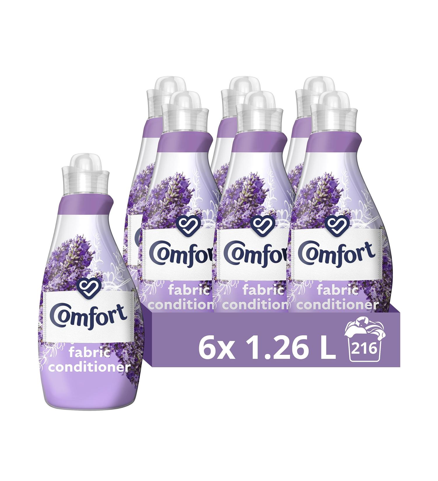 Comfort Lavender Bloom Fabric Conditioner - Long-lasting Freshness & Softness 6x 1.26 L (216 washes) - Buy Online on GoSupps.com