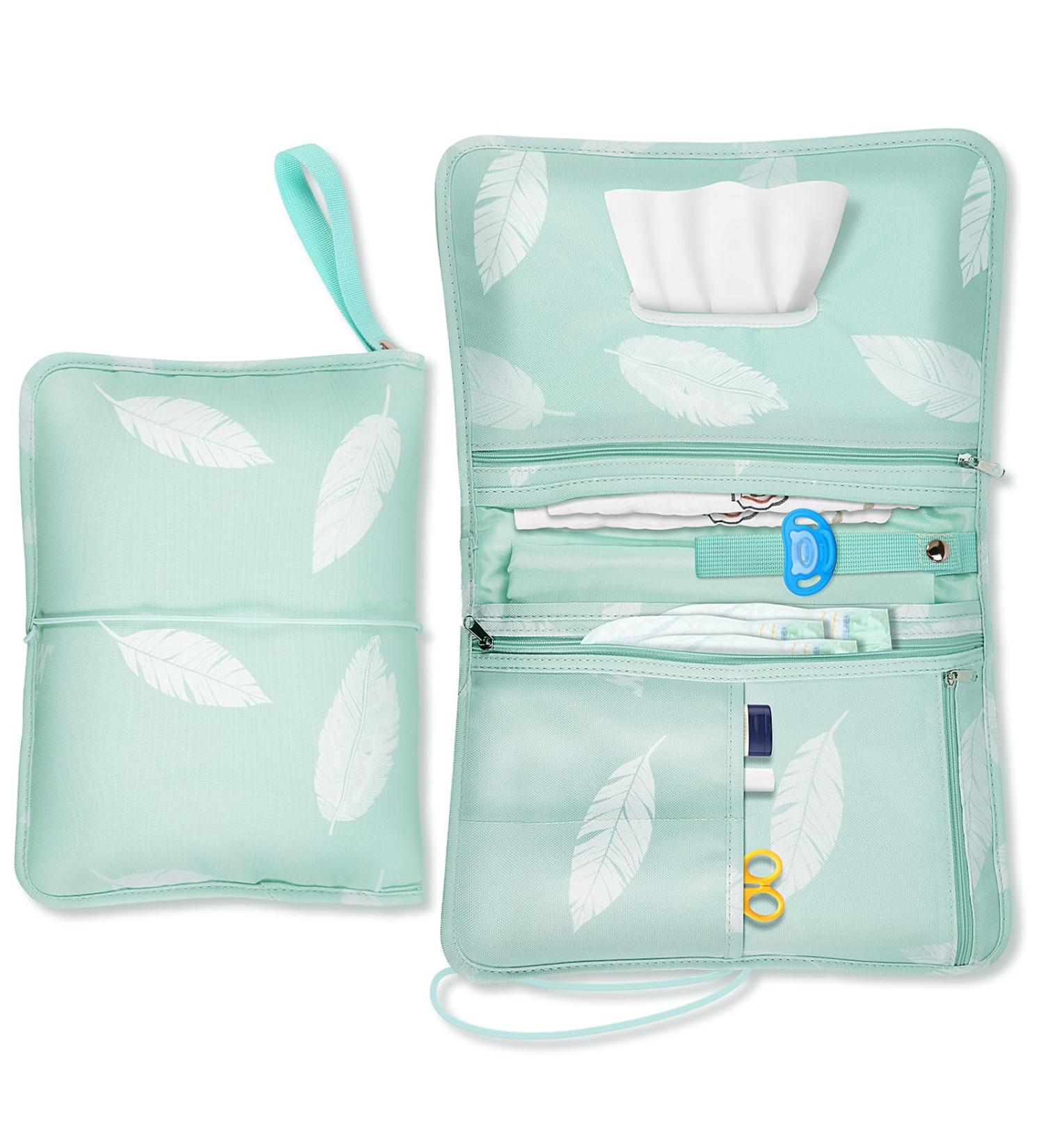 Nesritoy Baby Diaper Bag with Diaper Pad | Spacious & Compact Diaper Bag for On-the-Go (22x18cm) - Mint Color - Buy Online on GoSupps.com