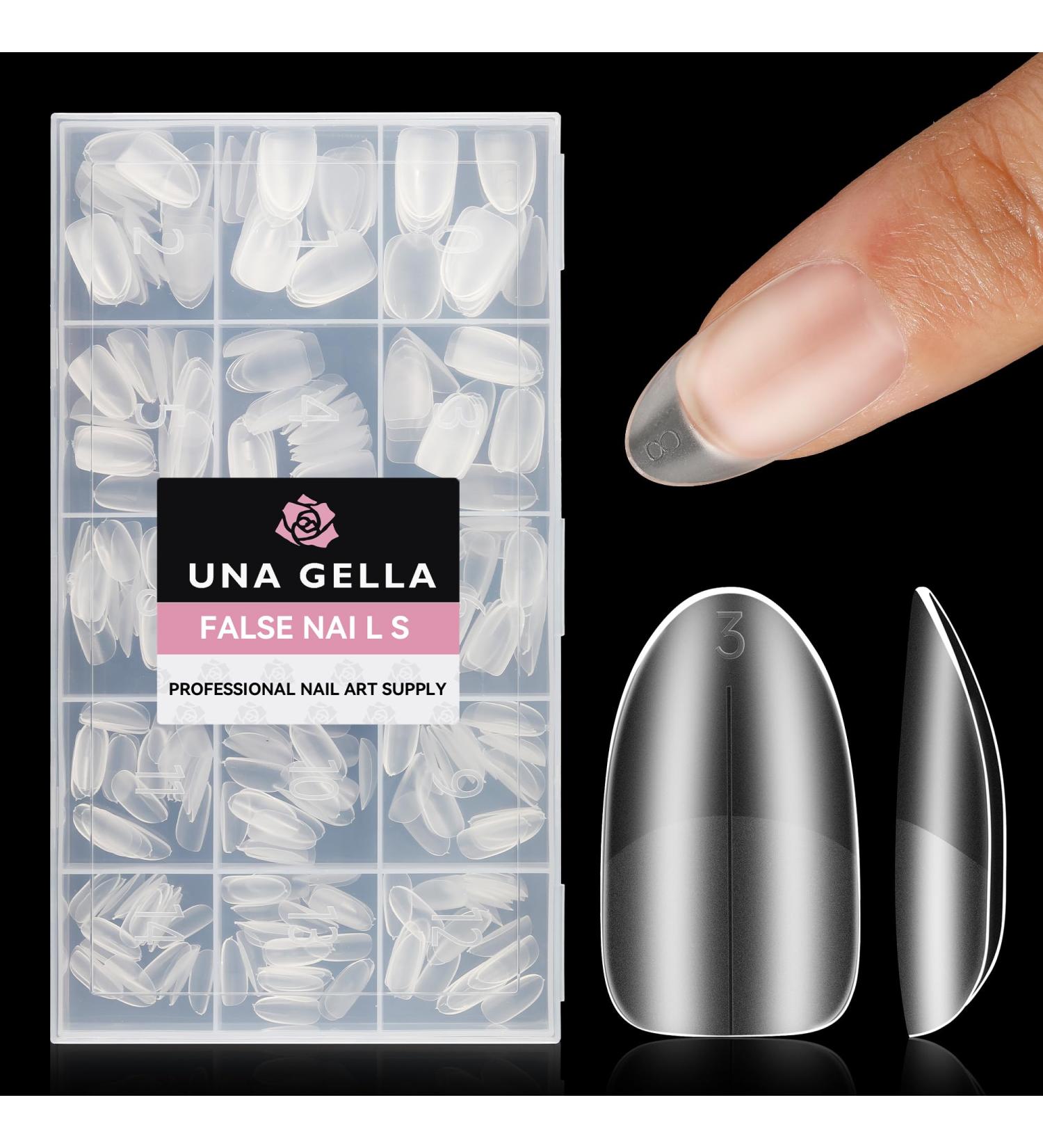 UNA GELLA Short Oval Round Nail Tips | 312 Pcs Full Matte Clear Gel X Nail Tips - 15 Sizes for DIY Nail Extensions - Buy Online on GoSupps.com