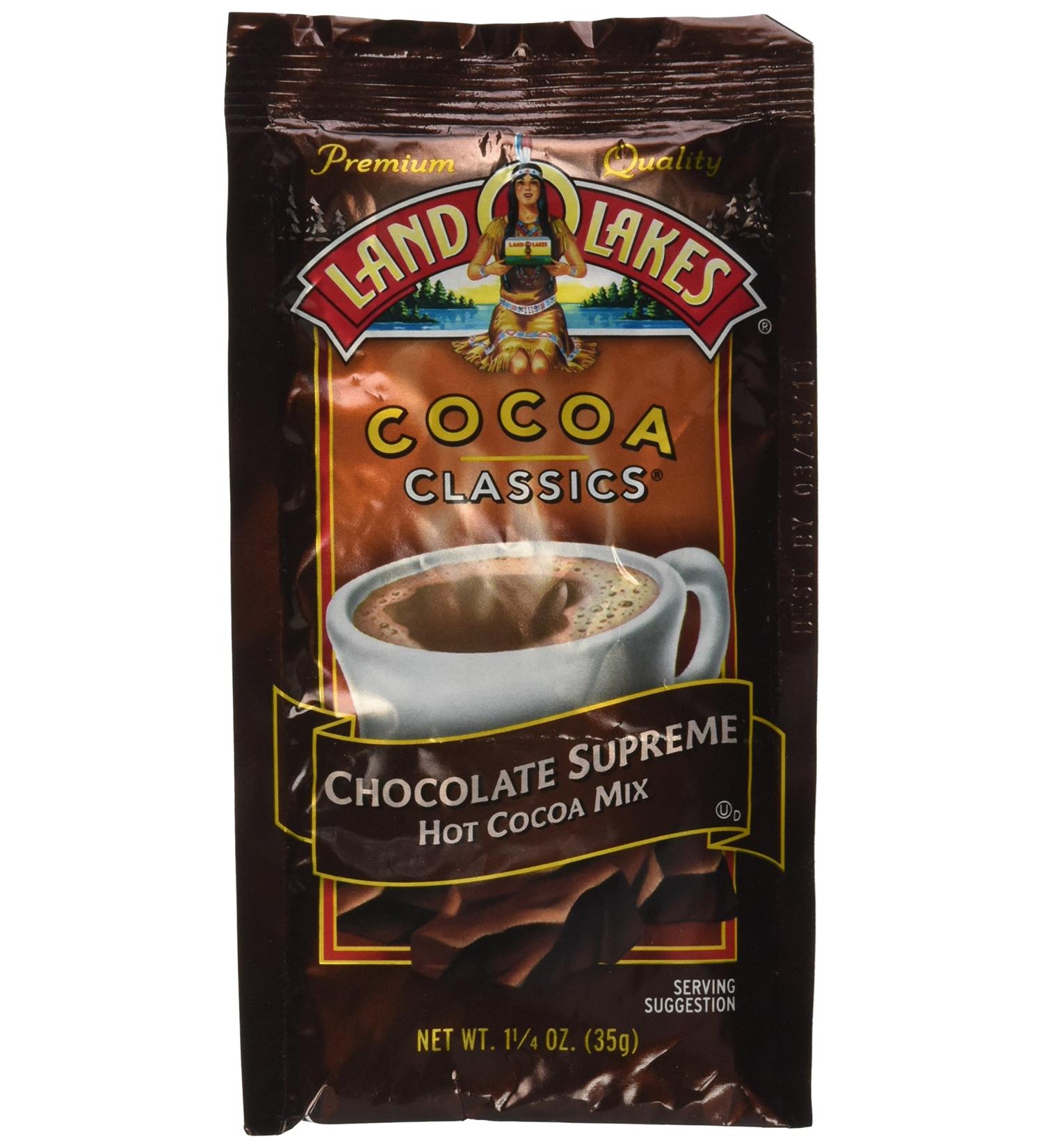 Land O Lakes  Cocoa Mix Classic Chocolate Supreme  1.25-Ounce (12 Pack) Chocolate Supreme 1.25 Ounce (Pack of 12) - Buy Online on GoSupps.com