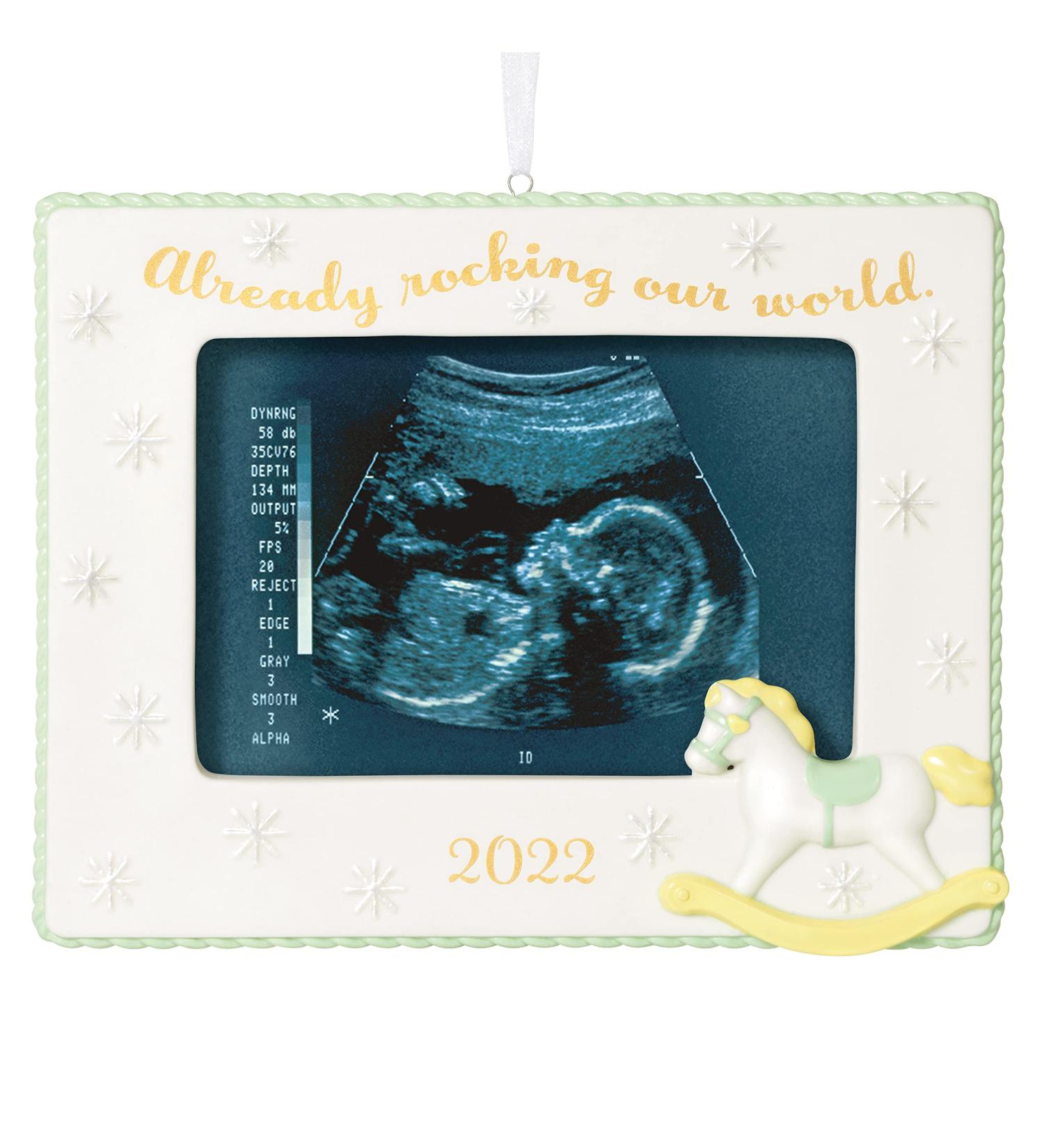 Hallmark Keepsake Christmas Ornament 2022: Rocking Our World Sonogram Picture Frame - Porcelain - Buy Online on GoSupps.com