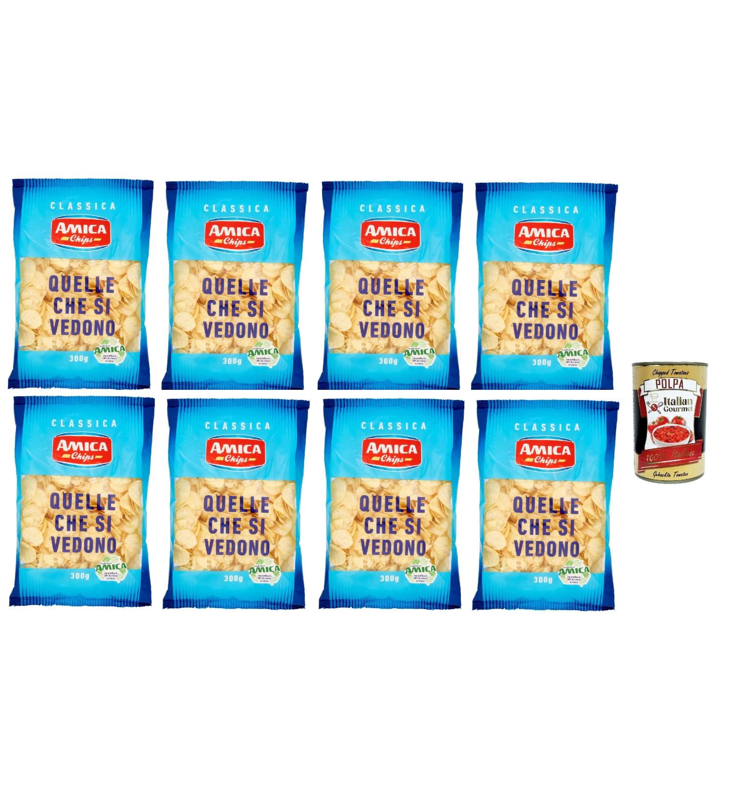  Italian Gourmet E.R. Amica Chips Classica Chips Patatin Potato Salted 300g Potato + Italian GOurmet Pulp 400g Pack of 8 - Buy Online on GoSupps.com