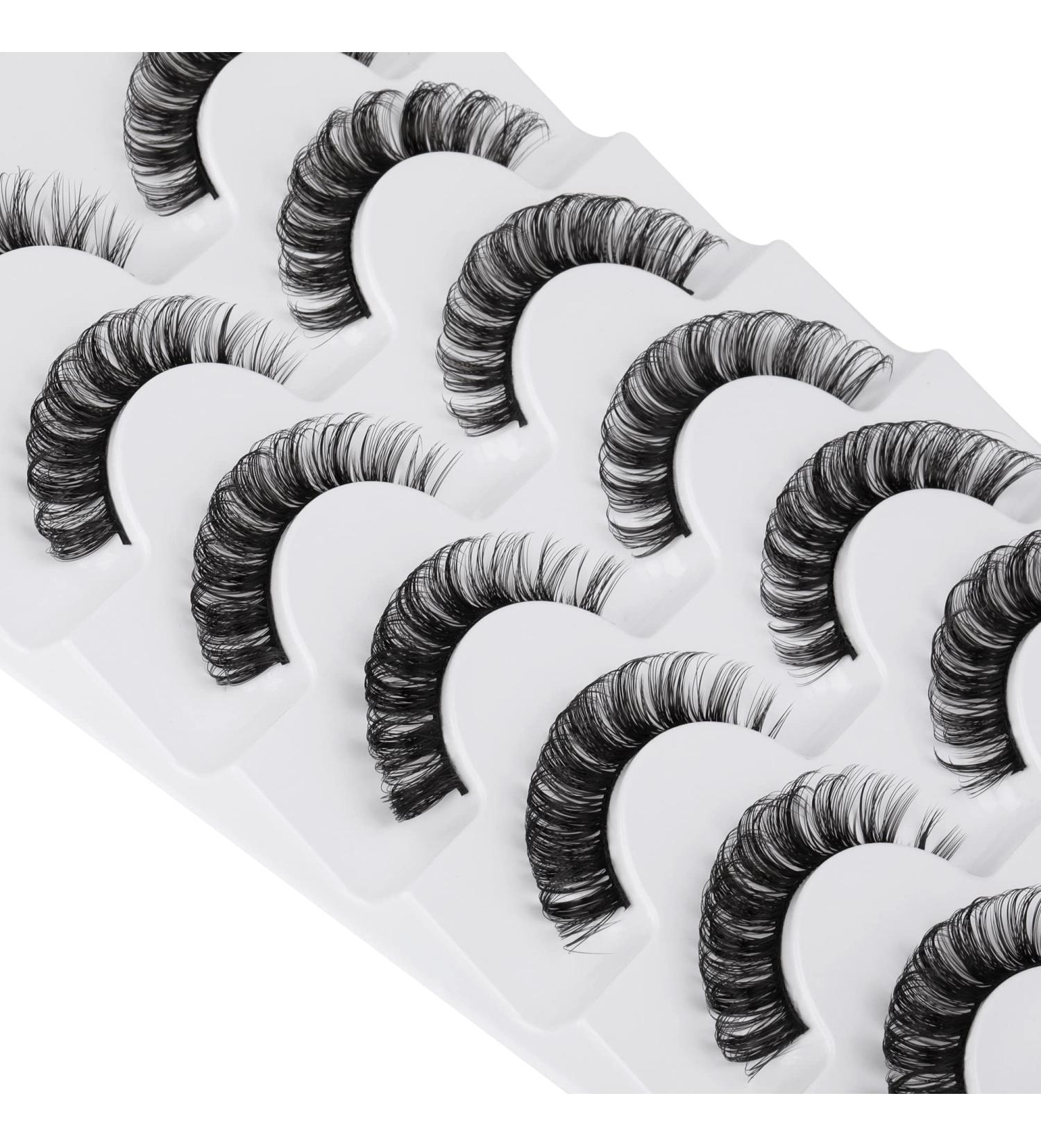 JIMIRE Fluffy Curly Faux Mink False Eyelashes - Cat Eye Russian Look - 7 Pairs Pack - Buy Online on GoSupps.com