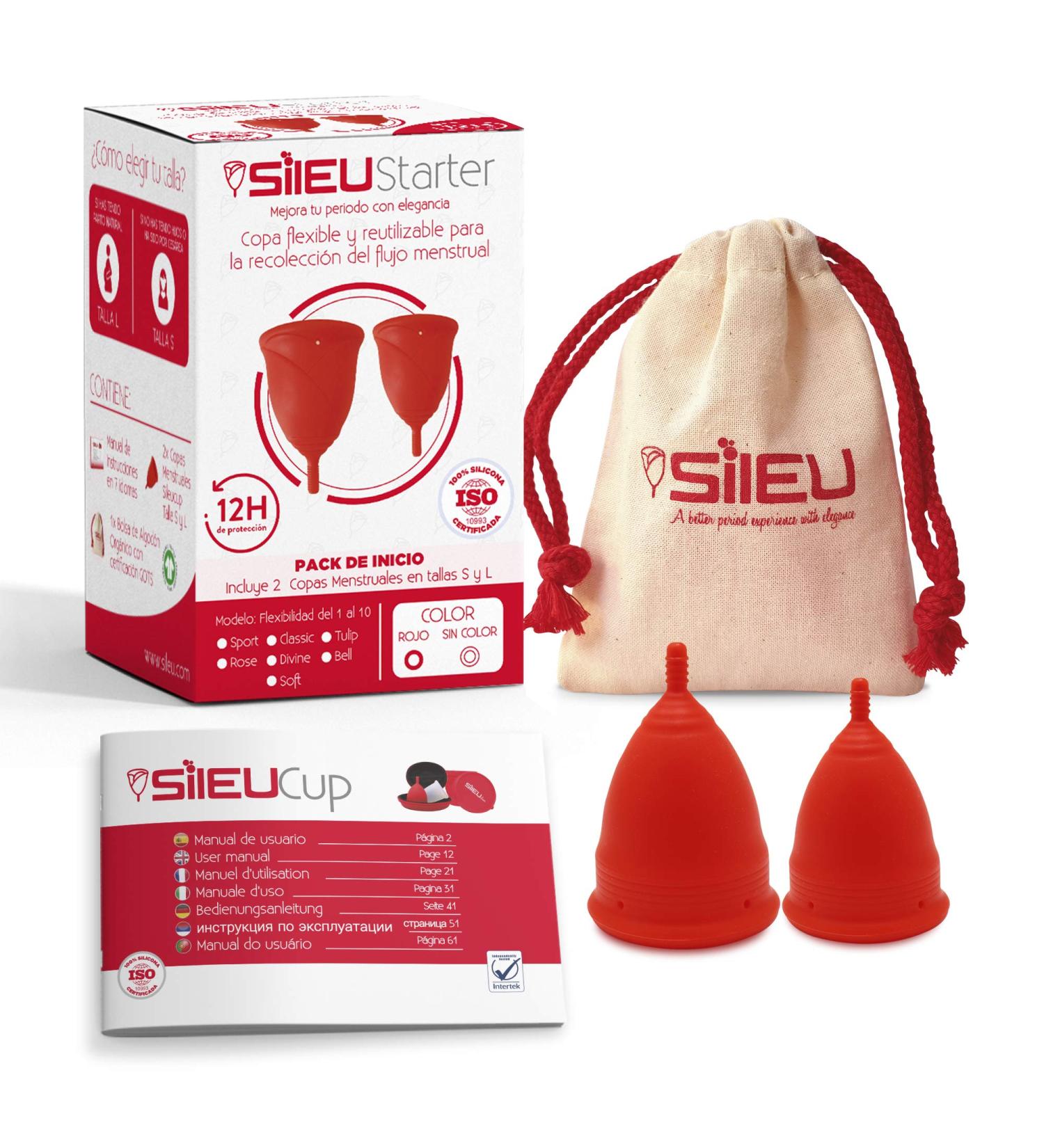 Buy Shalle Soft Menstruation Cup - 12 Hours Leak-Proof Protection Medical-Grade Silicone Size S & L Red - Ideal for Sensitive Skin & Cramps - Buy Online on GoSupps.com