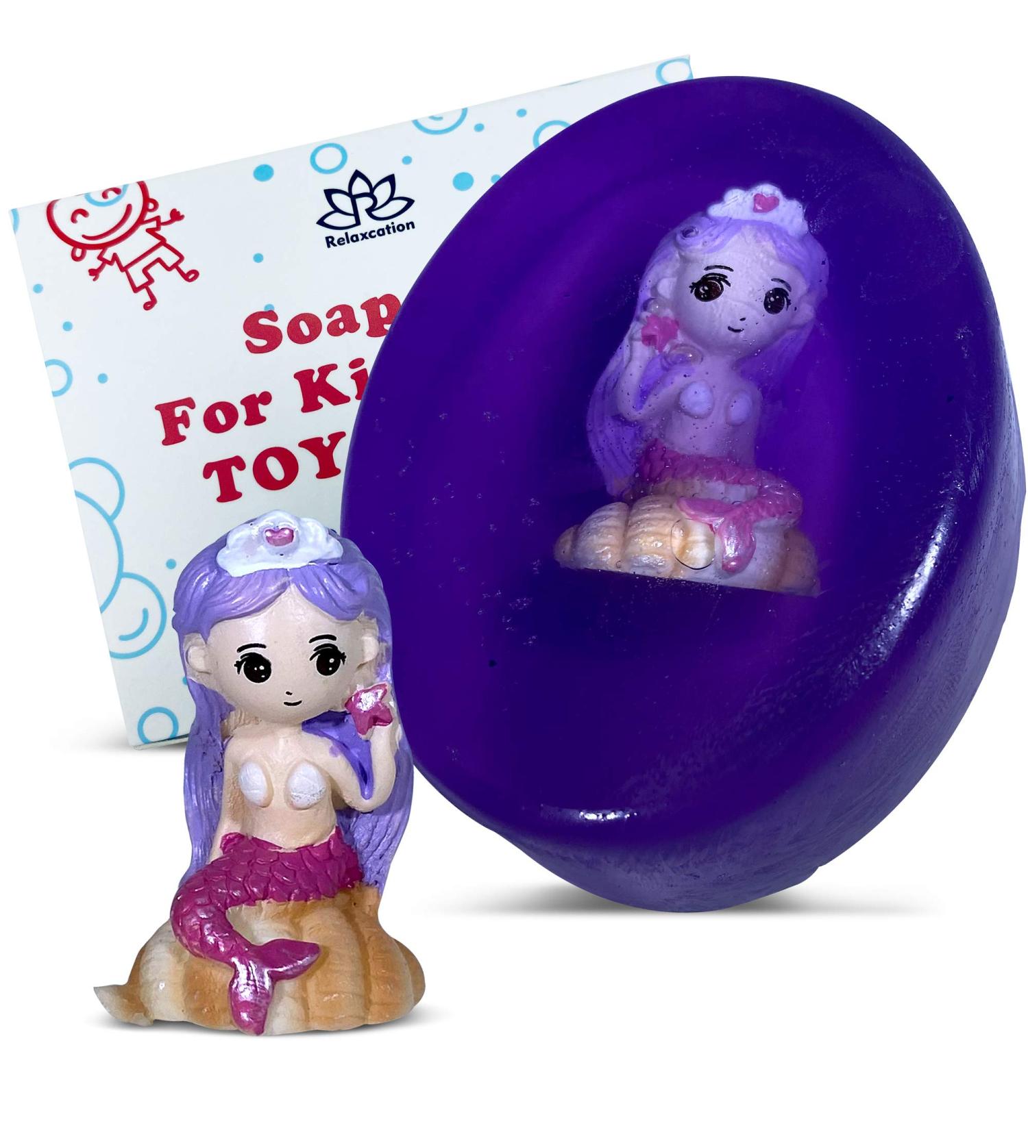 Natural Soap Bar for Kids with Surprise Mermaid Toy | Safe Ingredients & Sweet Berries Scent | Made in USA | Perfect for Everyday Routine - Buy Online on GoSupps.com