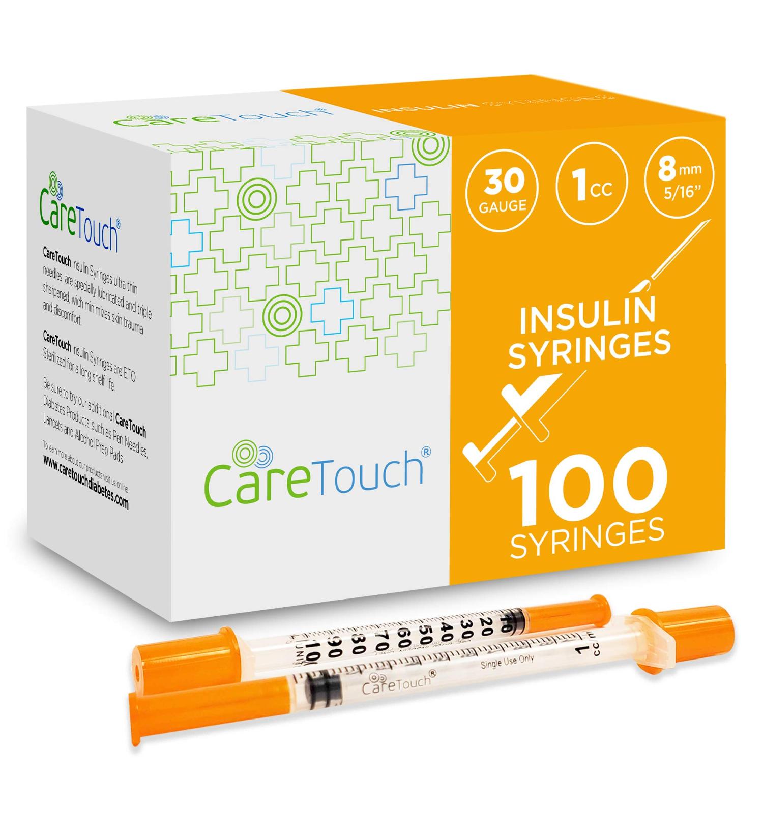 Care Touch Insulin Syringes 30g 5/16 - 8mm 1cc (Pack of 100) | Buy Online Today - Buy Online on GoSupps.com
