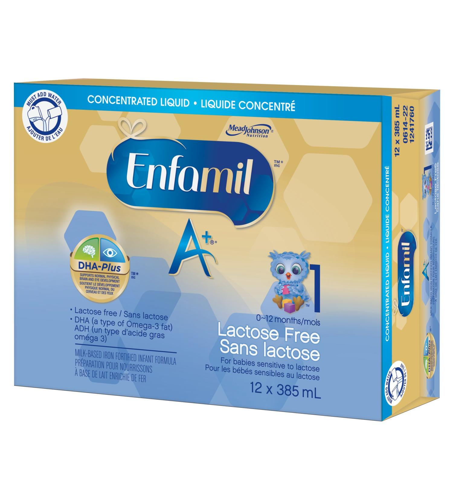 Enfamil A+ Lactose Free Infant Formula Concentrated Liquid 385mL 12 cans - Buy Online on GoSupps.com