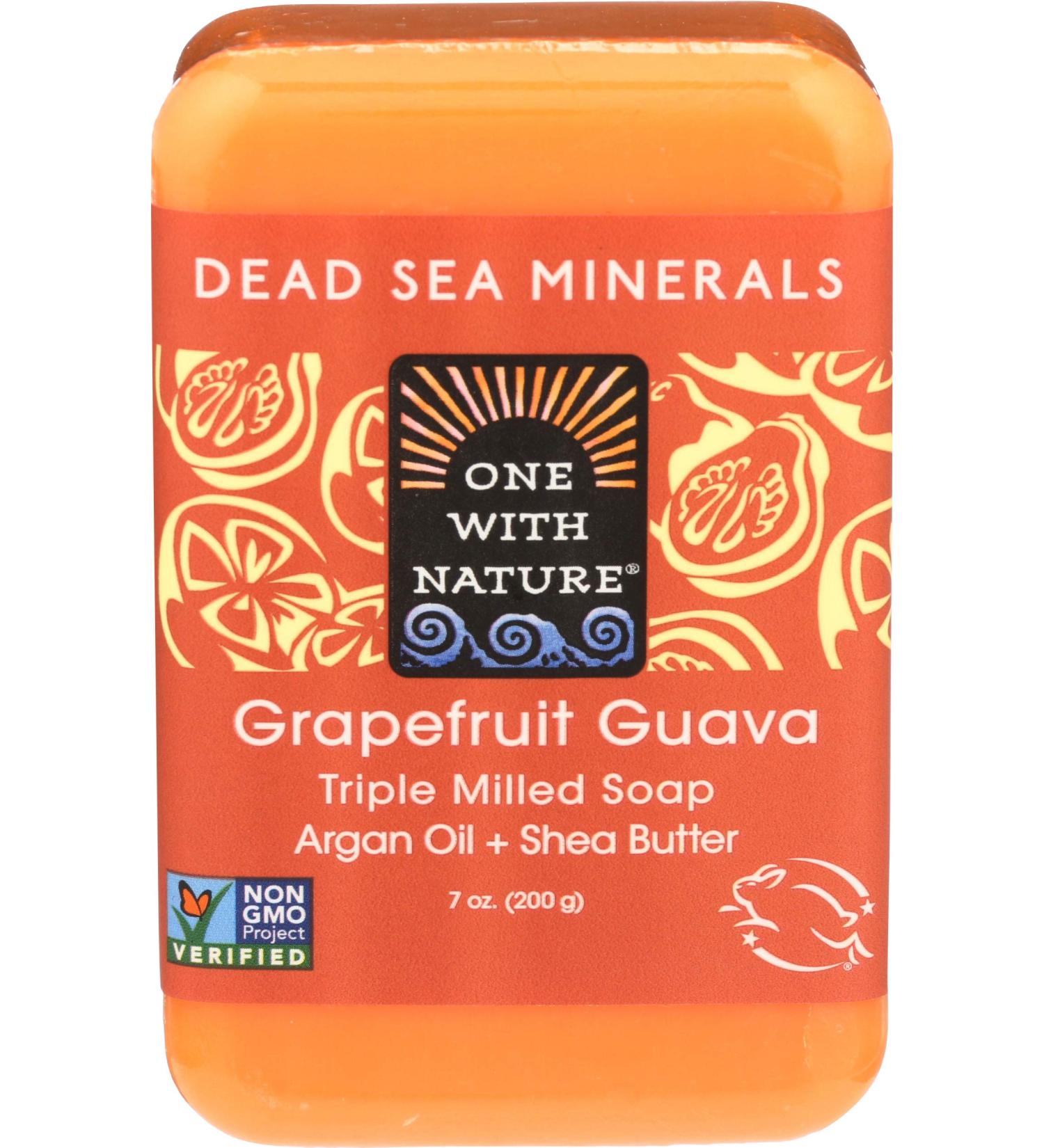 One With Nature Grapefruit Guava Dead Sea Mineral Soap 7oz Bar - Buy Online on GoSupps.com