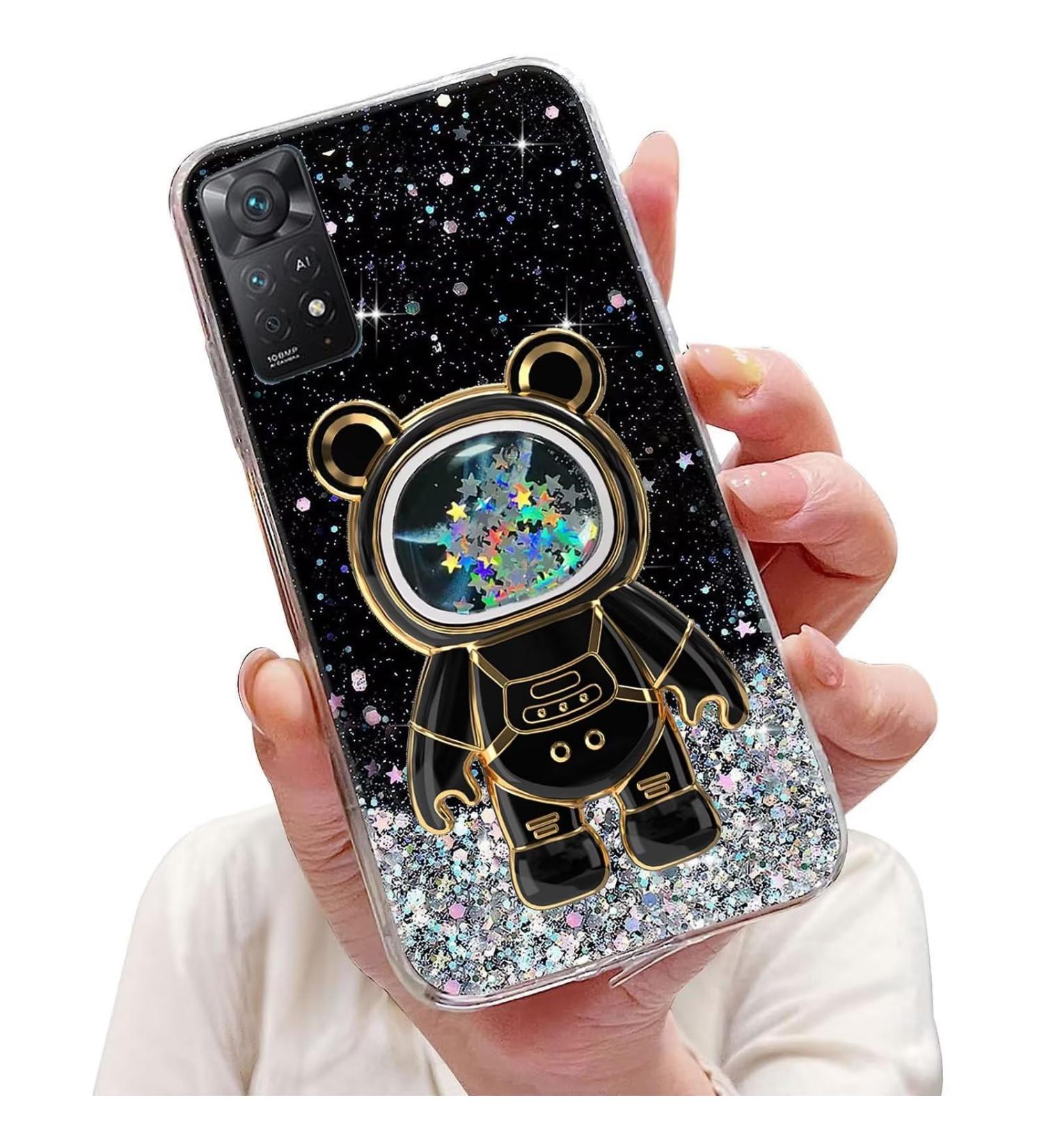 Buy Tivenfezk Nadoli Glitter Astronaut Soft Silicone Case for Xiaomi Redmi Note 11 Pro - Hidden Stand & Unique Caricature Design - Buy Online on GoSupps.com
