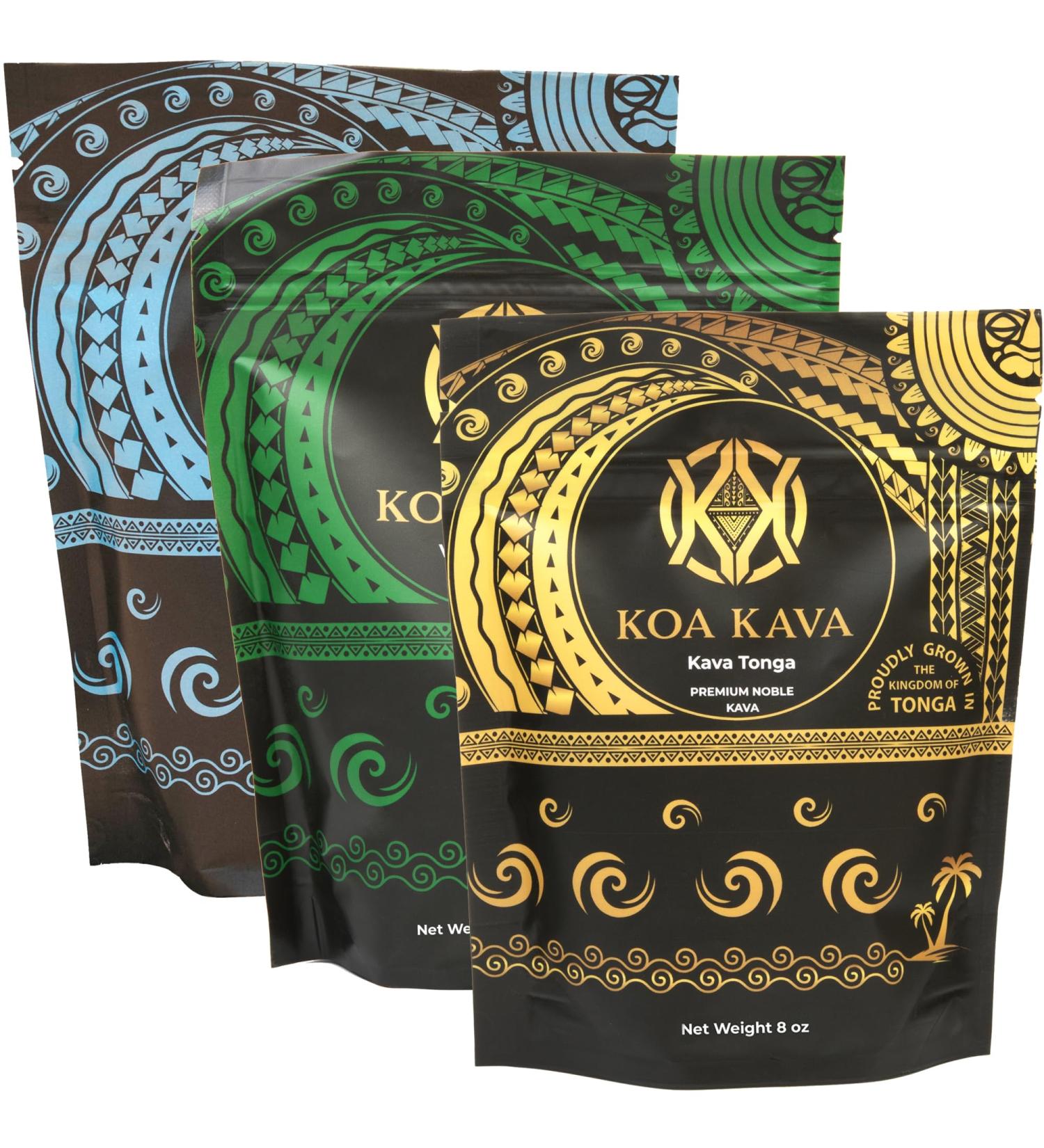 8 oz Koa Kava Bundle with Premium Tongan Fijian Waka and Vanuatu Waka Kava Root Powder - Buy Online on GoSupps.com