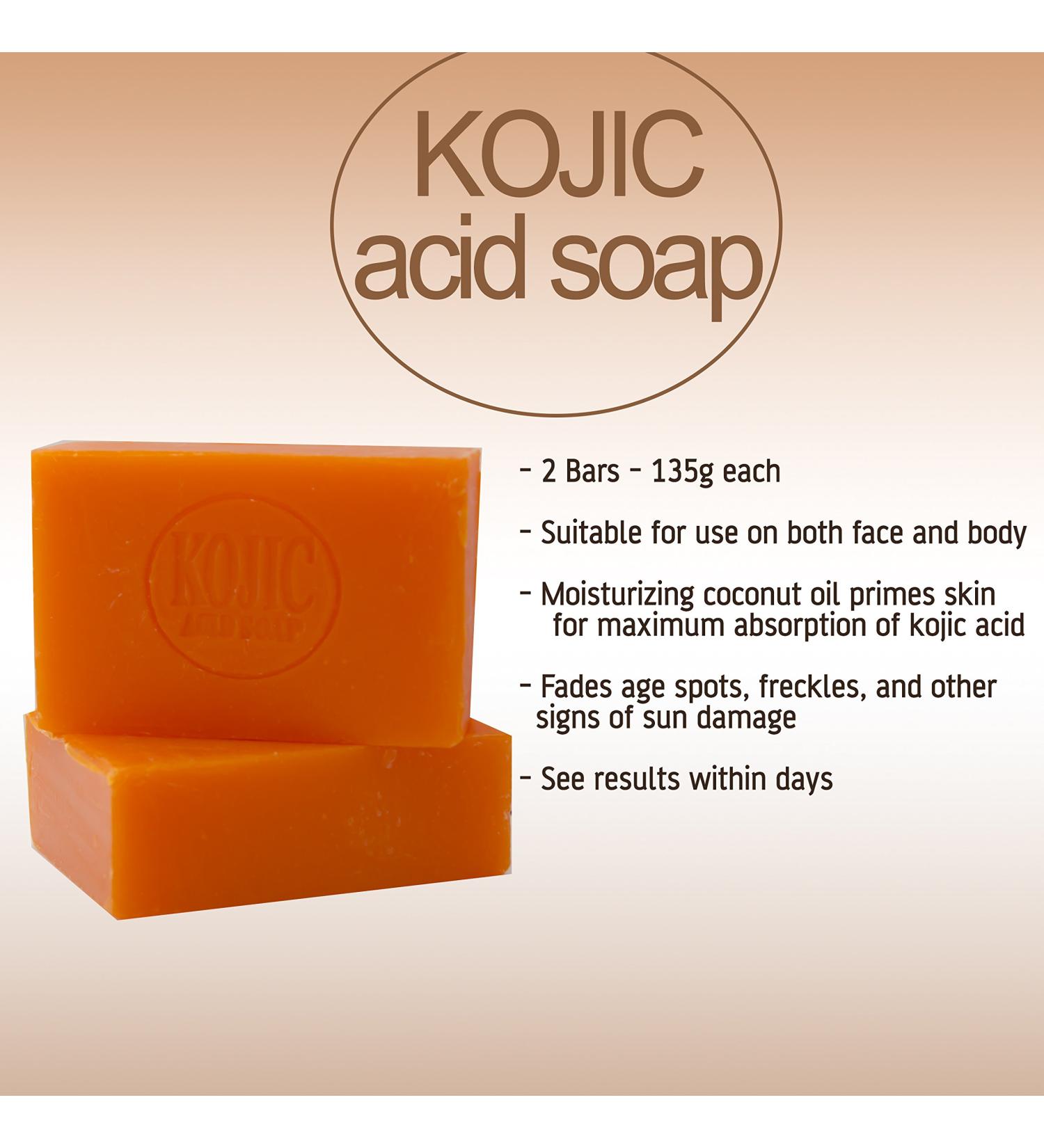  Kojie San Kojie San Skin Lightening Kojic Acid Soap 2 Bars - 135g + 1 YouLookLight Screen / Phone Cleaning Cloth - Buy Online on GoSupps.com
