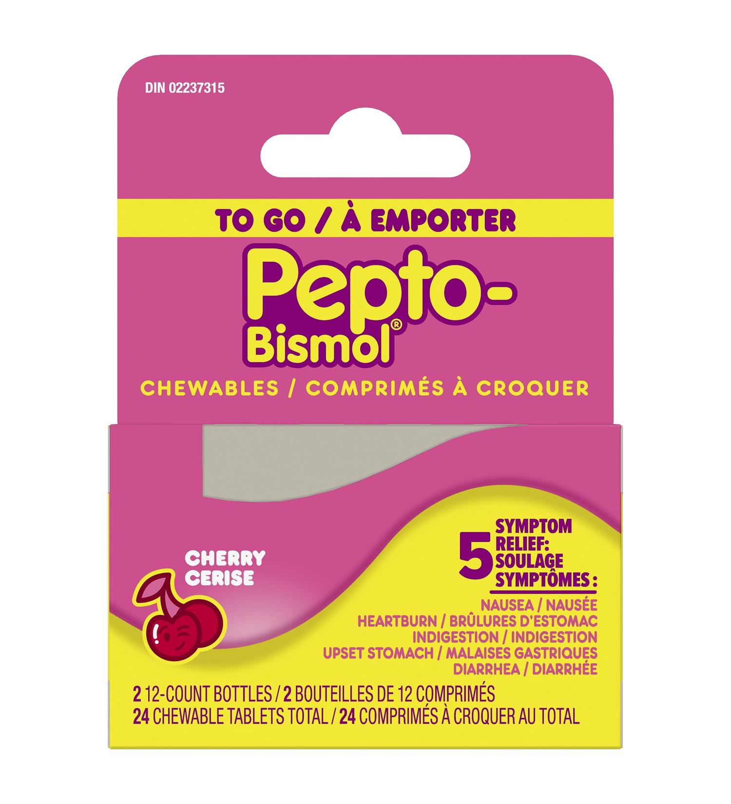 Pepto Bismol To Go Upset Stomach Relief Diarrhea Relief Heartburn Nausea Indigestion Upset Stomach Cherry Flavour 24 Count Cherry 24 Count (Pack of 1) - Buy Online on GoSupps.com