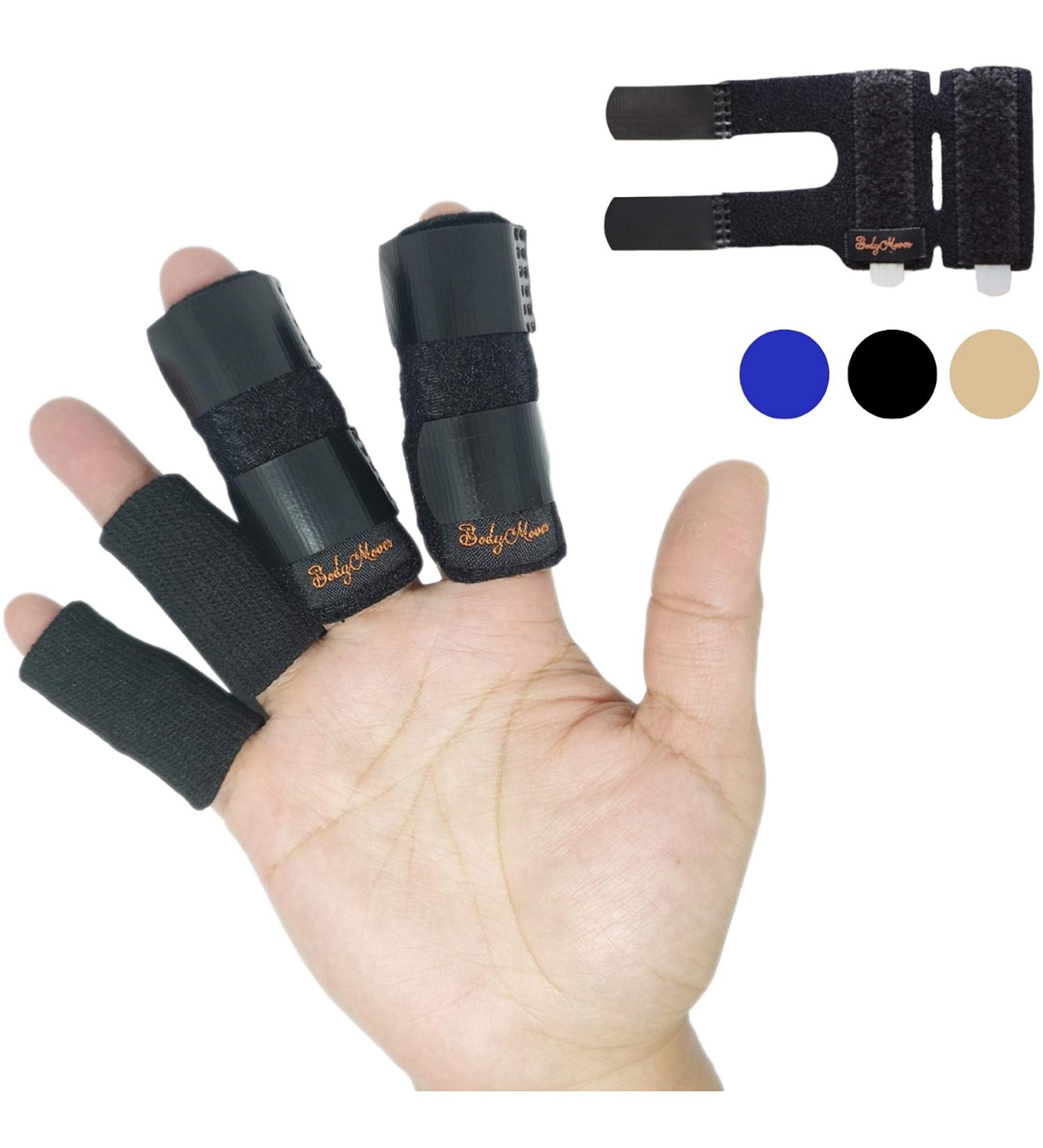 Buy BodyMoves 2 Double-Sided Solid Support Finger Splints & Sleeves - 2020 Edition (Midnight Black) | International Shipping Available - Buy Online on GoSupps.com