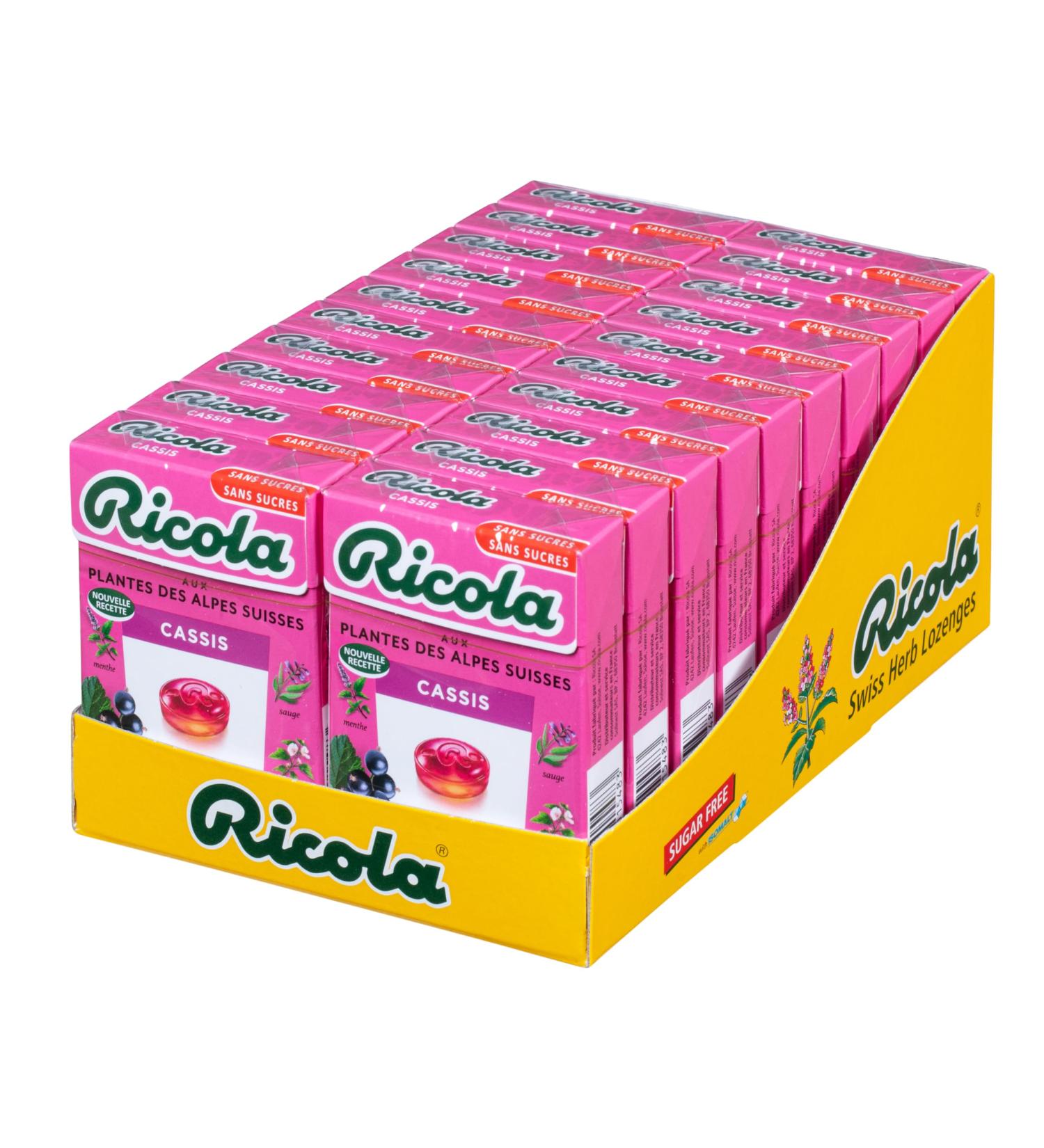 RICOLA - 20 Boxes of 50g - Sweets with Swiss Plants - Blackcurrant fragrance - Refreshing - without sugars - Buy Online on GoSupps.com
