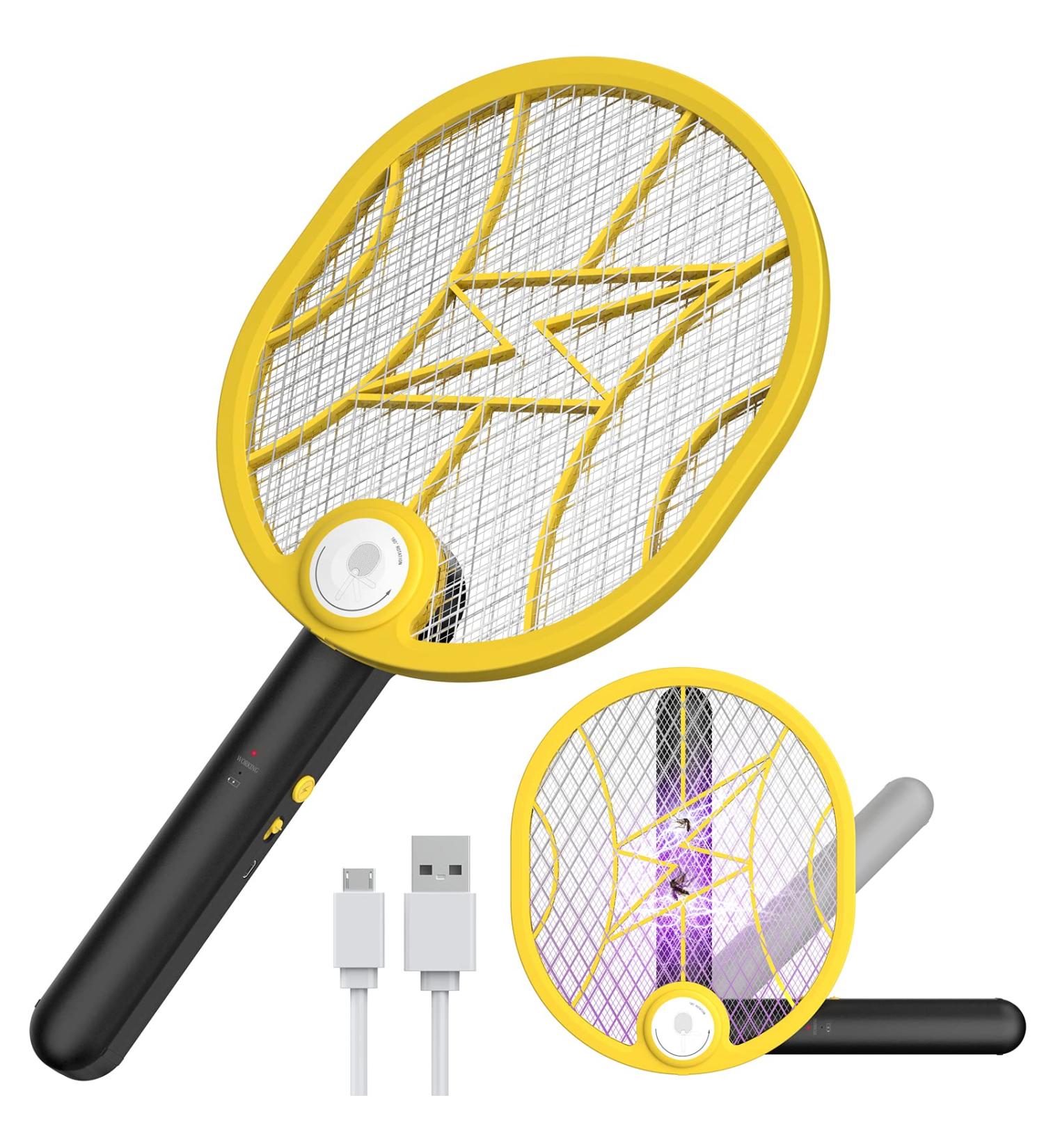Sahara Sailor Electric Fly Swatter 2-IN-1 Bug Zapper with UV Light | Rechargeable & High-Voltage | Foldable Mosquito Zapper for Indoor & Outdoor Use - Buy Online on GoSupps.com
