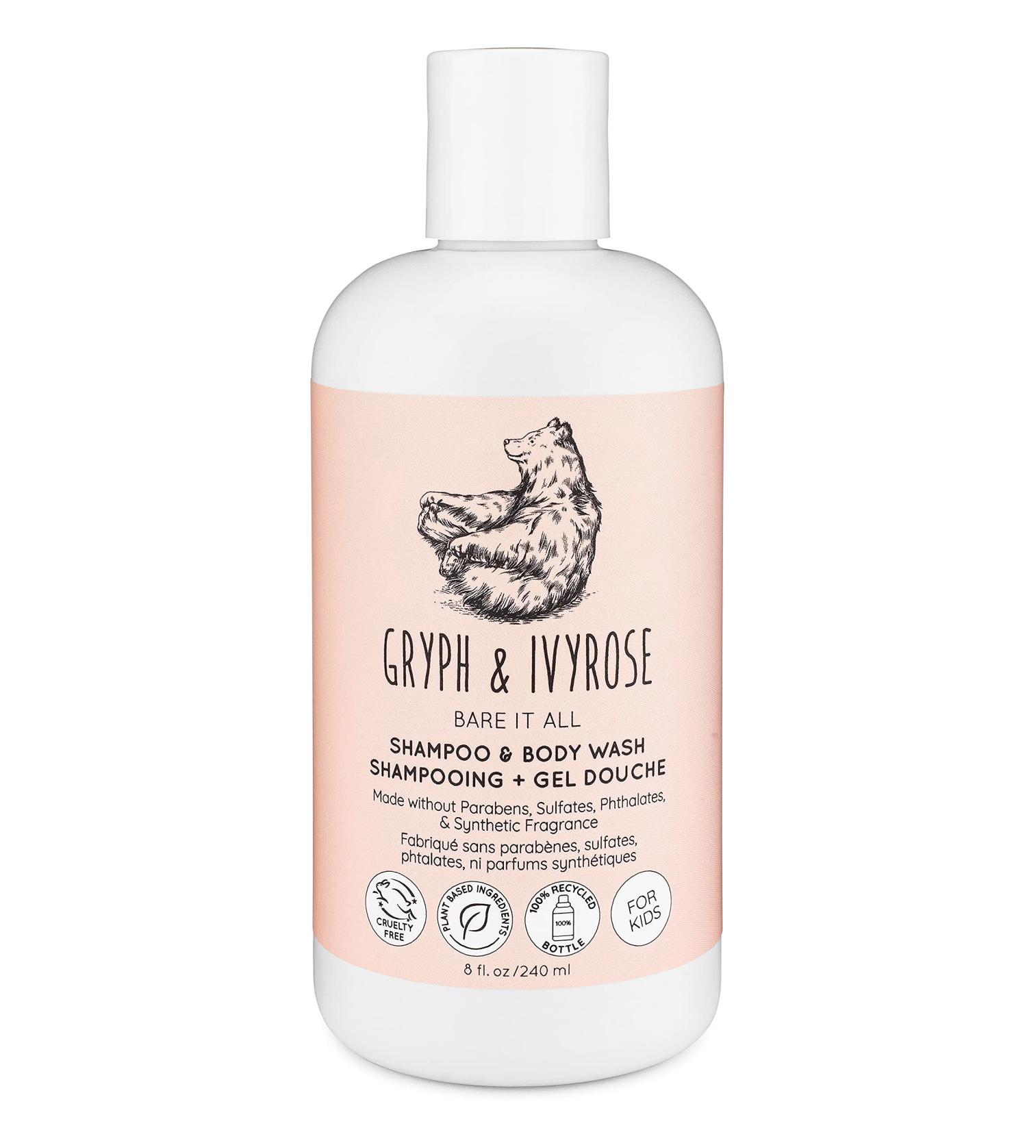 Gryph & IvyRose Bare It All 2-in-1 Shampoo & Body Wash - All Natural, Vegan & Cruelty-Free - 8oz (1-Pack) - Buy Online on GoSupps.com