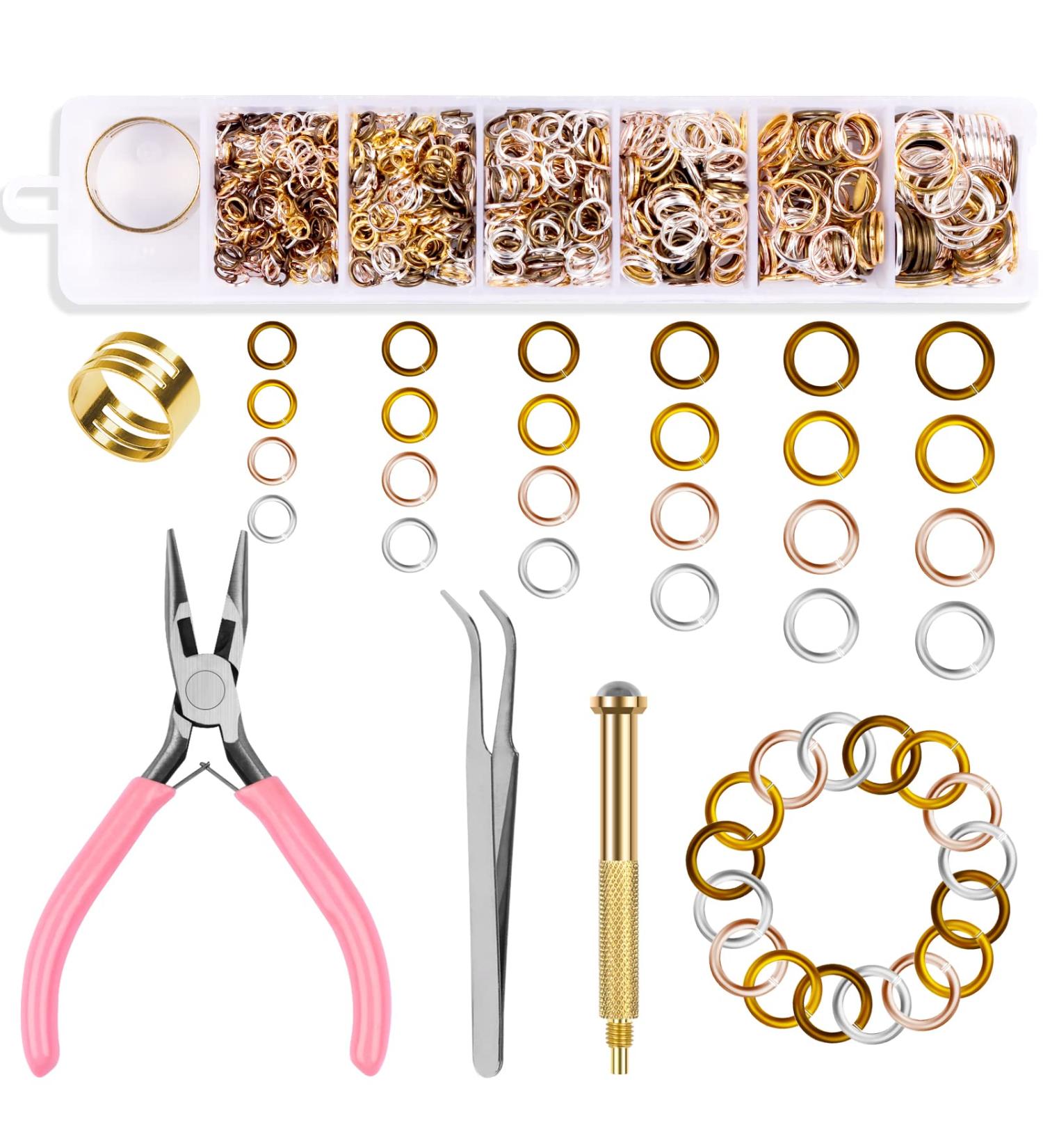 1014 Pcs Nail Art Dangle Charms Piercing Tool Set - TOROKOM Hand Drill, Jump Rings, Pliers, Tweezers - Buy Online on GoSupps.com