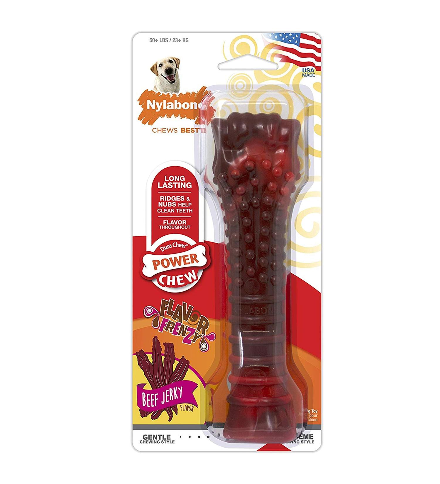 Nylabone Power Chew Flavor Frenzy Durable Dog Chew Toys Twin Pack - Funnel Cake & Shish Kabob - Large/Giant - Beef Jerky X-Large/Souper - 3 Count - Buy Online on GoSupps.com