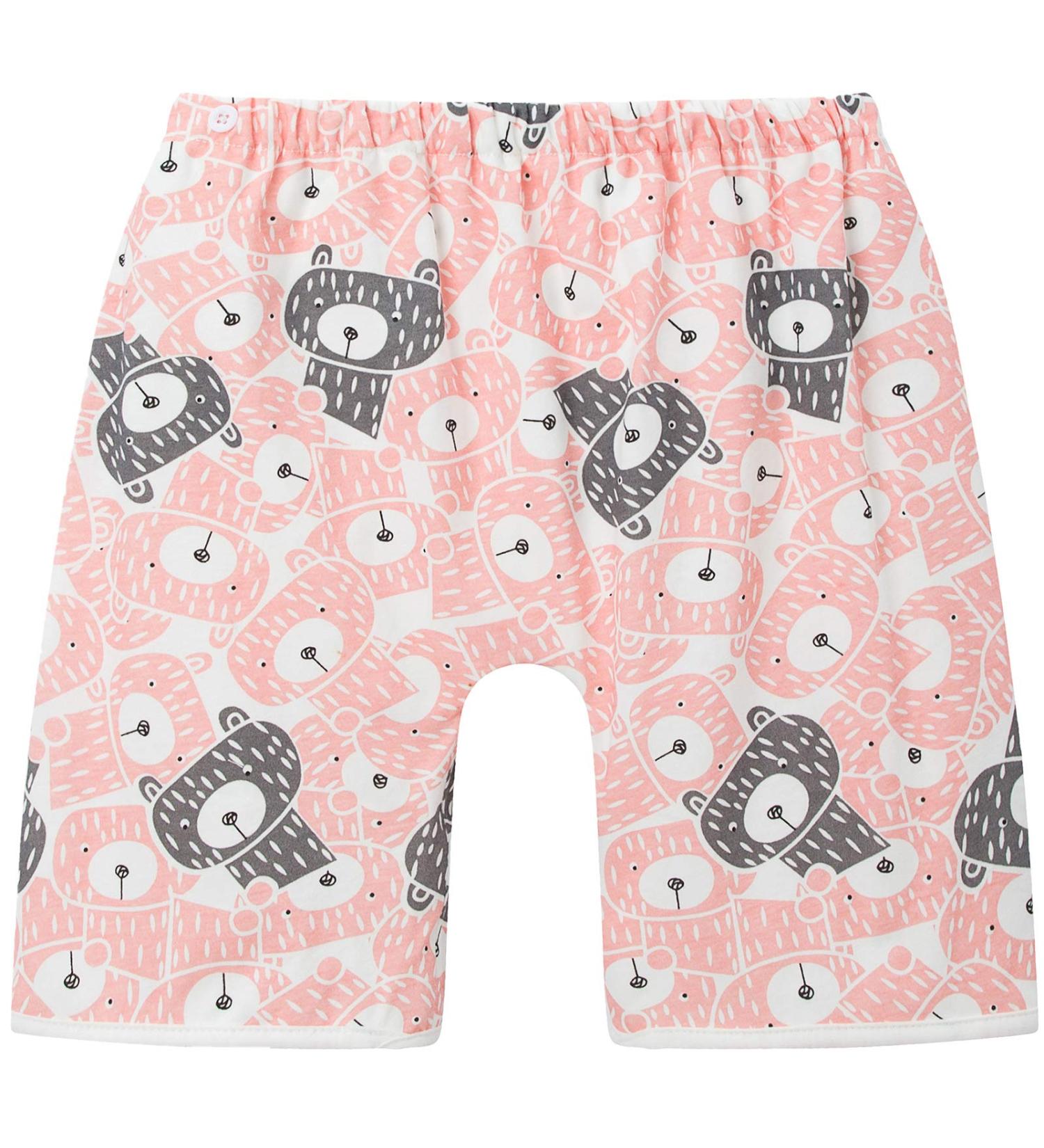 Baby Toilet Training Pants 2-in-1 Waterproof Reusable Cotton Nappy Skirt Diaper - Cute Cartoon Pink Bear Design - Skort Pants for Kids - Low Waist - Size M - Buy Online on GoSupps.com