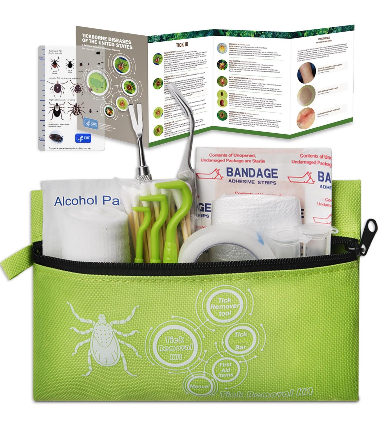 EasyPal Tick Remover Tool Kit Include Tick Twister Tick Removal Tweezers Tick ID Card and First Aid for Dogs Cats and Humans for Lyme Prevention - Buy Online on GoSupps.com