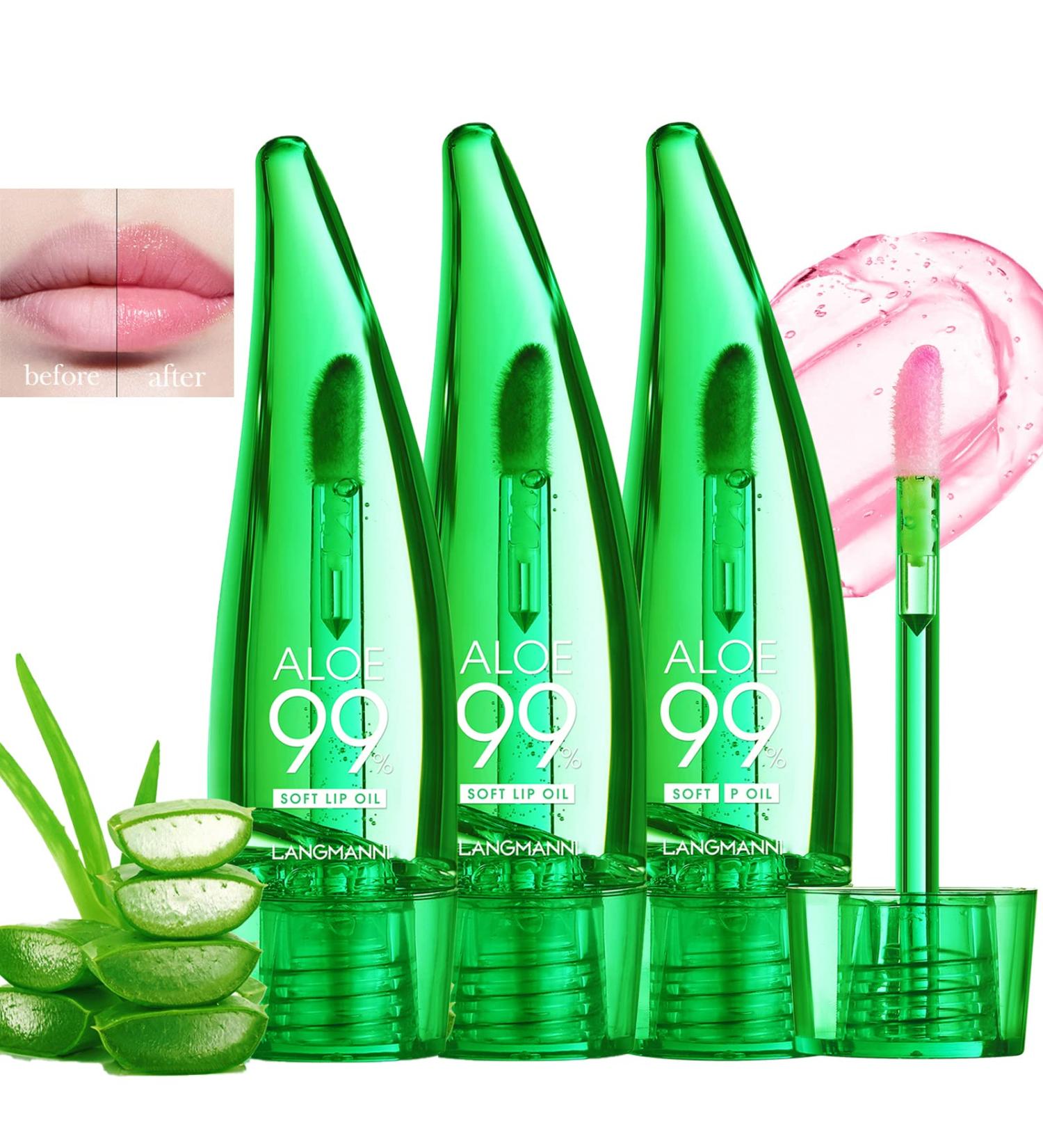 3PCS Mrettick Aloe Vera Lip Gloss Set - Long Lasting Nutritious Lip Balm for Lip Treatment - Moisturizing Lip Oil for Dry Lips - Color Changing Tinted Lipstick Balm - Buy Online on GoSupps.com