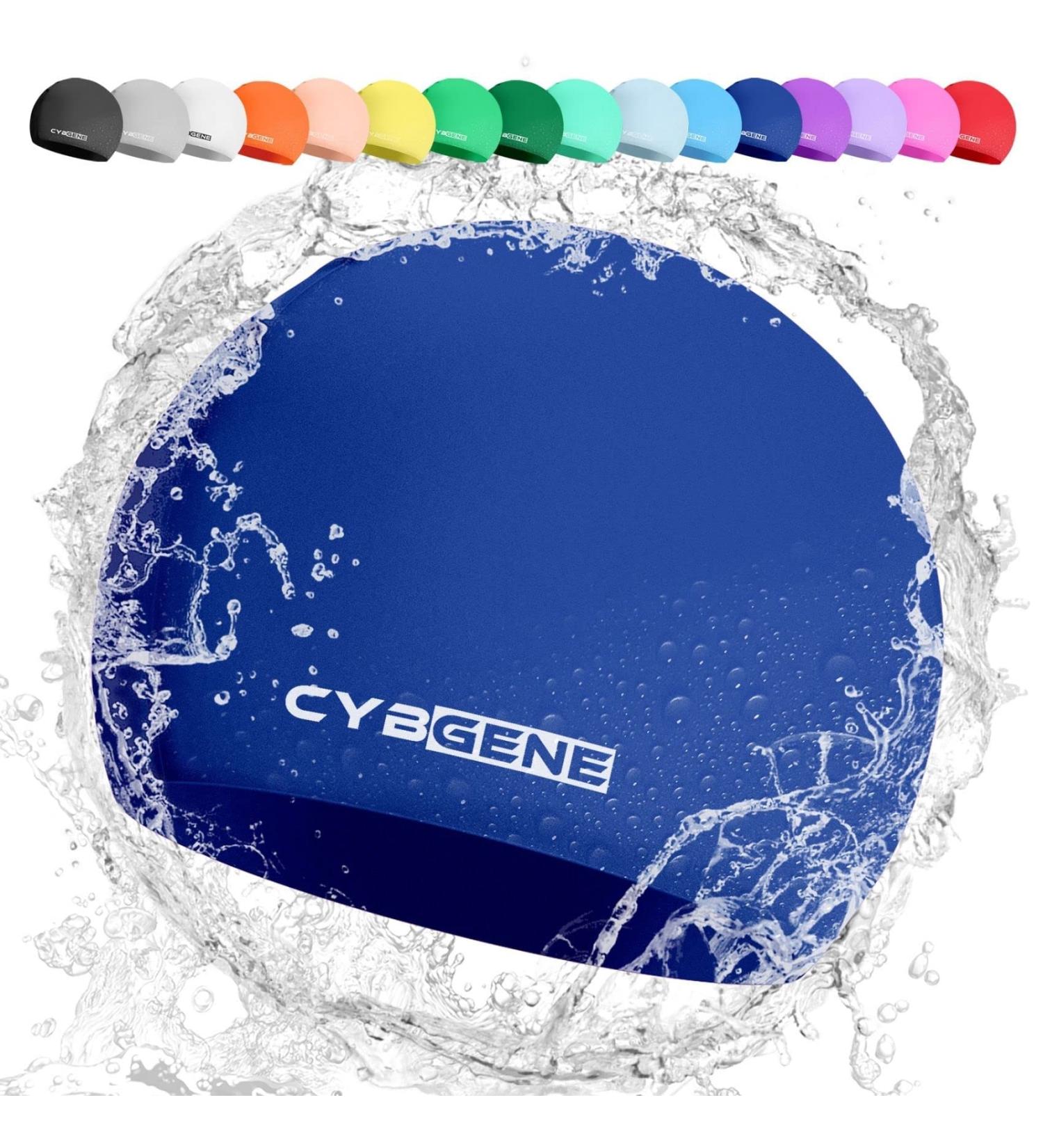 CybGene Silicone Swimming Cap for Children | Unisex Navy Blue Bathing Cap for Kids Under 10 - Buy Online on GoSupps.com