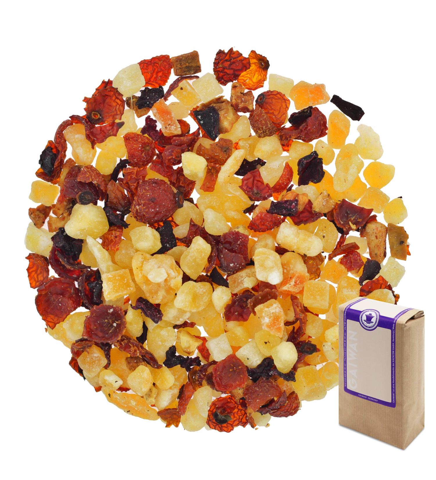 No. 1374: Fruit Tea Loose Leaf "Fruity Melon" - 500 g (17.6 oz 1.1 lbs) - GAIWAN Germany - Melon Cubes Rose Hip Pineapple and Papayas Beetroot Apple 500g - Buy Online on GoSupps.com