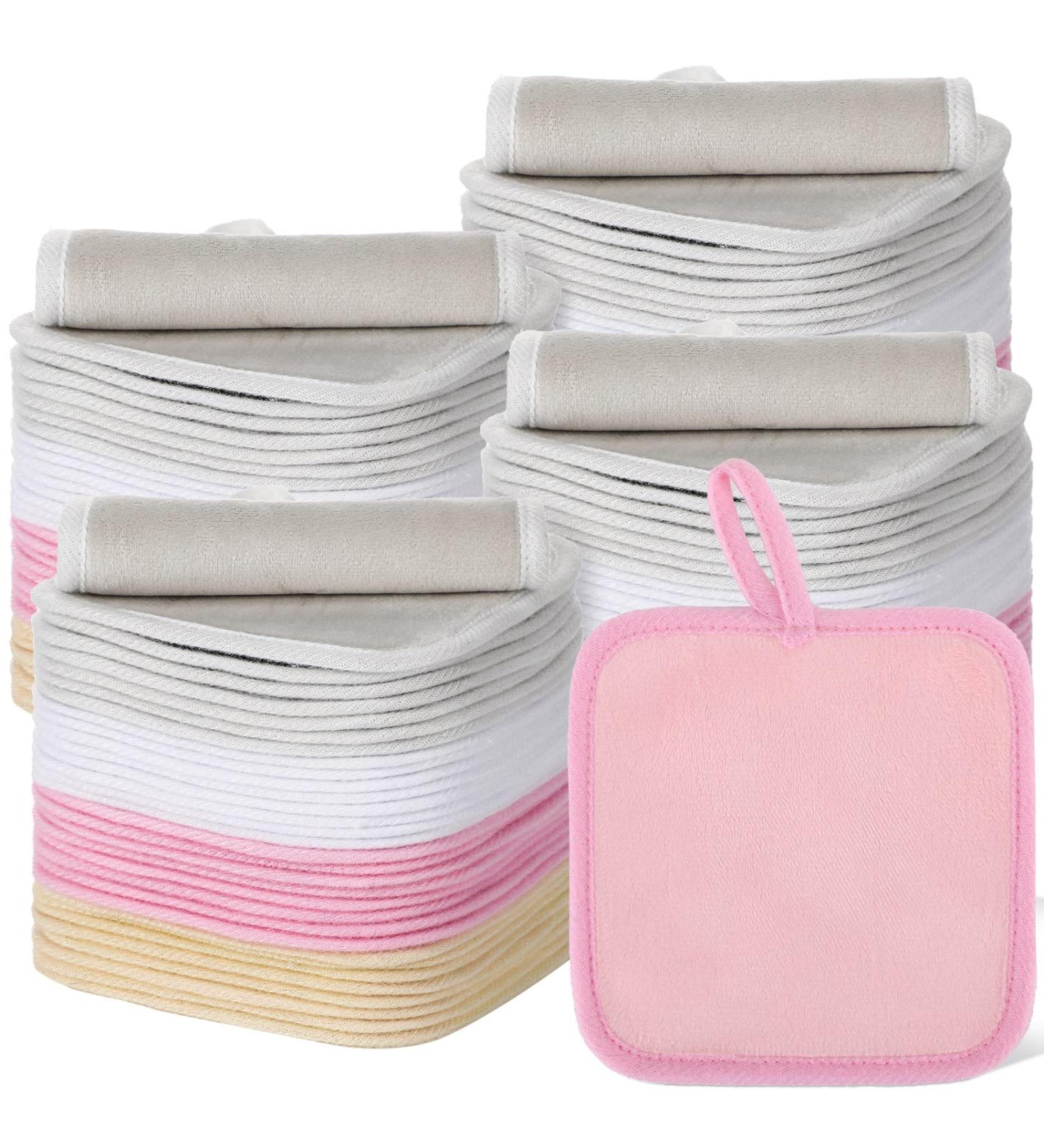 32 Pcs 5x5 Inch Soft Reusable Makeup Remover Pads - Microfiber Cloths for Eye Face - Washable Towel for Women - Classic Color - Buy Online on GoSupps.com