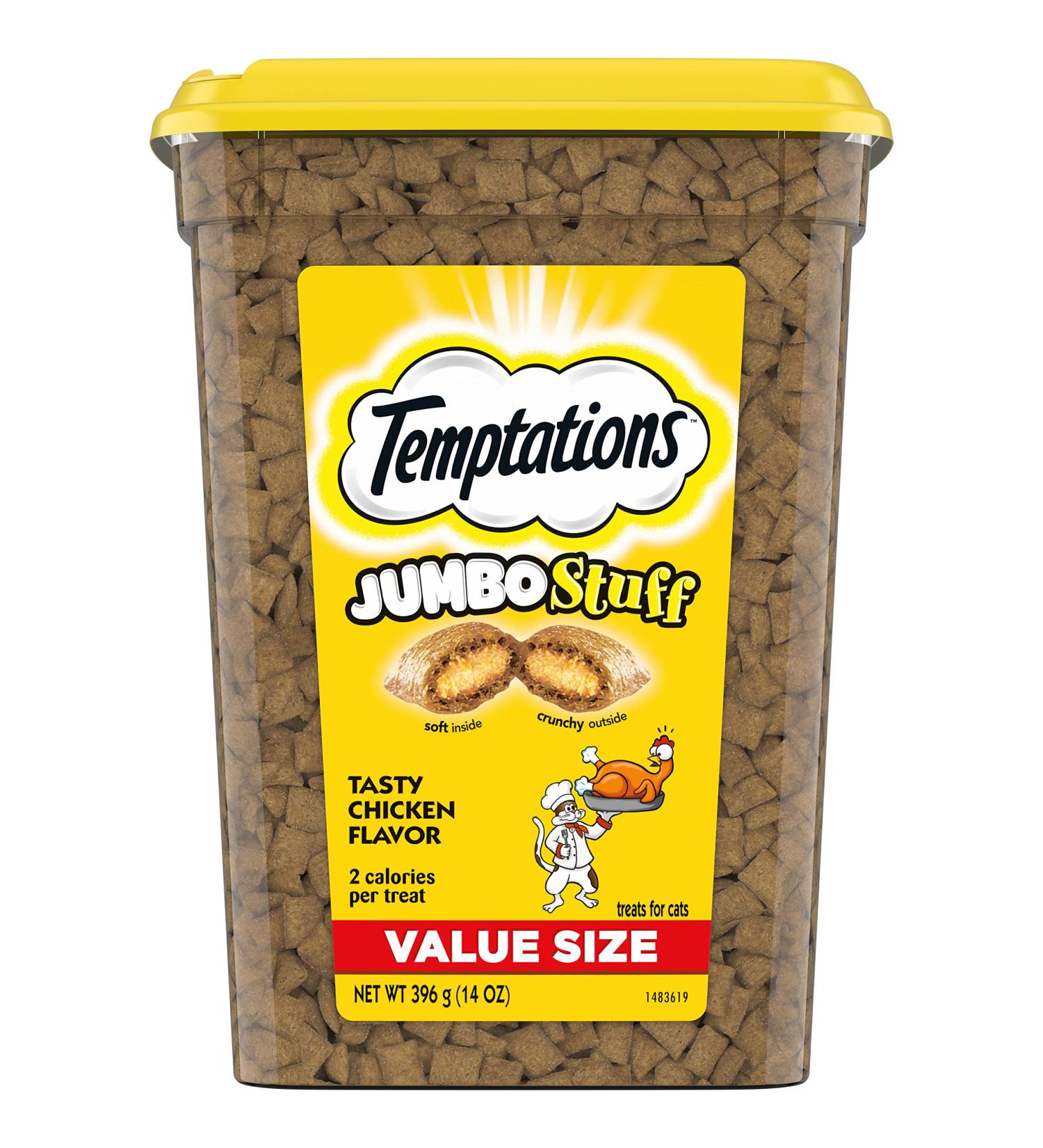 TEMPTATIONS Jumbo Stuff Cat Treats - Tasty Chicken - Large Cat Treats 14oz (1 Pack) - Buy Online on GoSupps.com