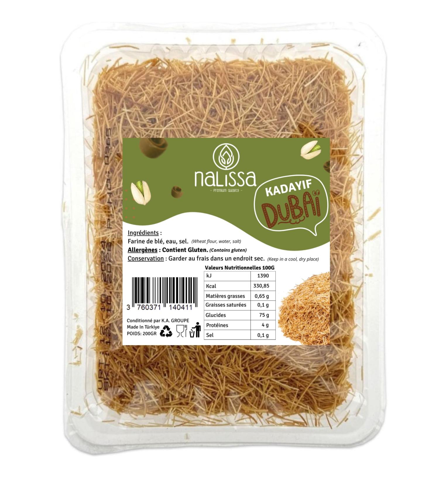 NEW PREMIUM kadaif - Sans Additif - chocolat dubai Cheveux d Ange R tis 200gr - dessert P tisserie kadayif Orientale kunefe Croustillante pour kataifi tablette chocolat crunchy - Buy Online on GoSupps.com