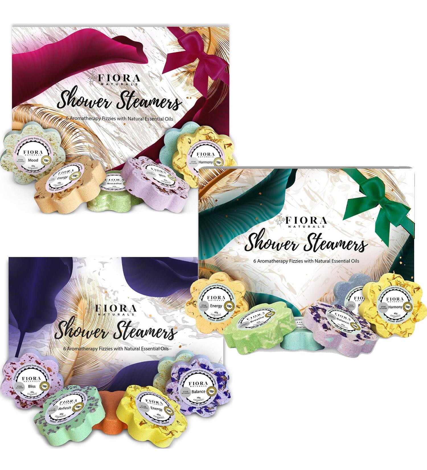Fiora Naturals Aromatherapy Shower Steamer Gift Set - 18 Vapor Tablets with Essential Oils | Relaxing Spa Shower Bombs for Men and Women - Buy Online on GoSupps.com